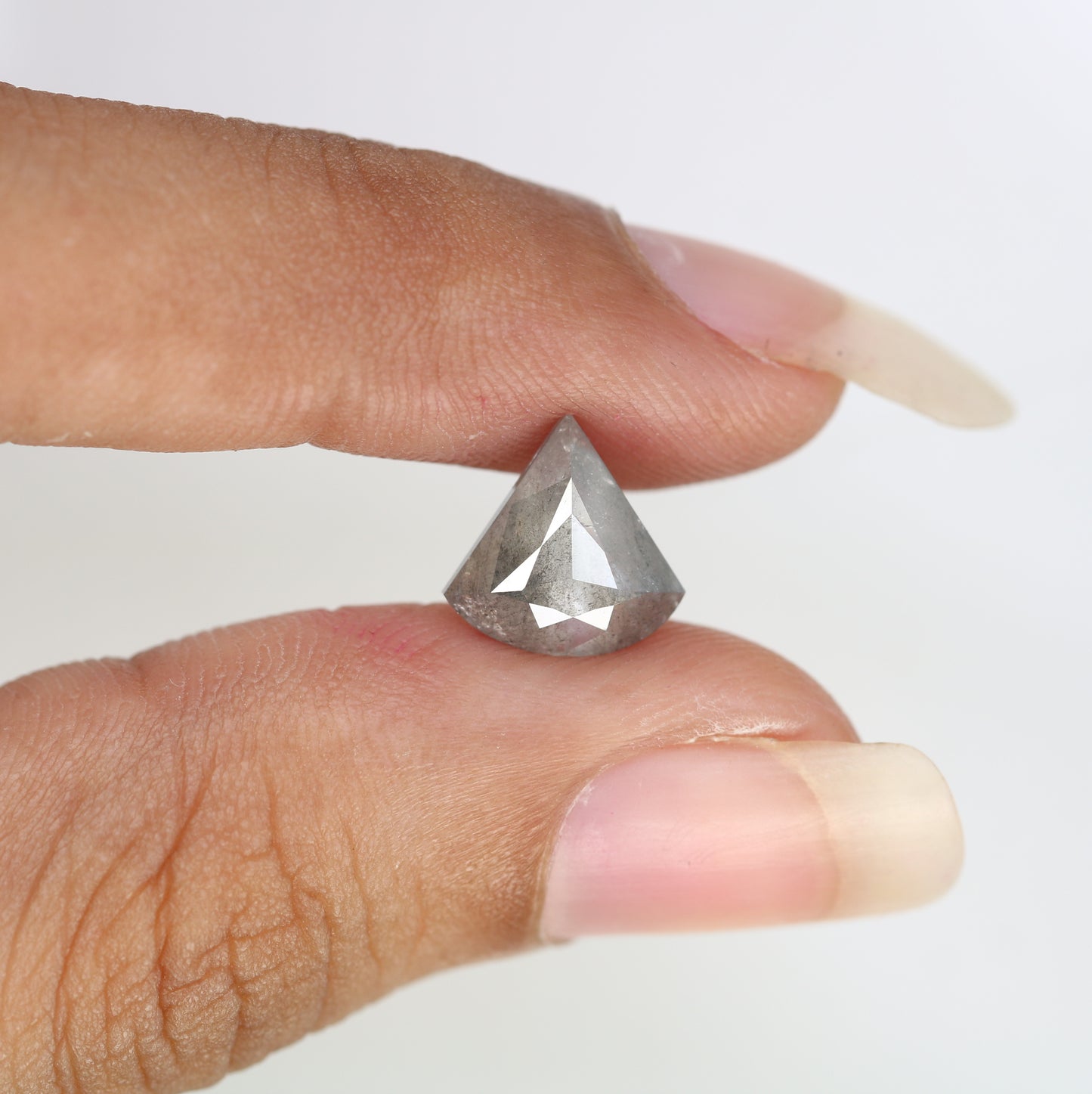 2.05 CT Salt And Pepper Triangle Shape Diamond For Engagement Ring - JayKrishna Diamond