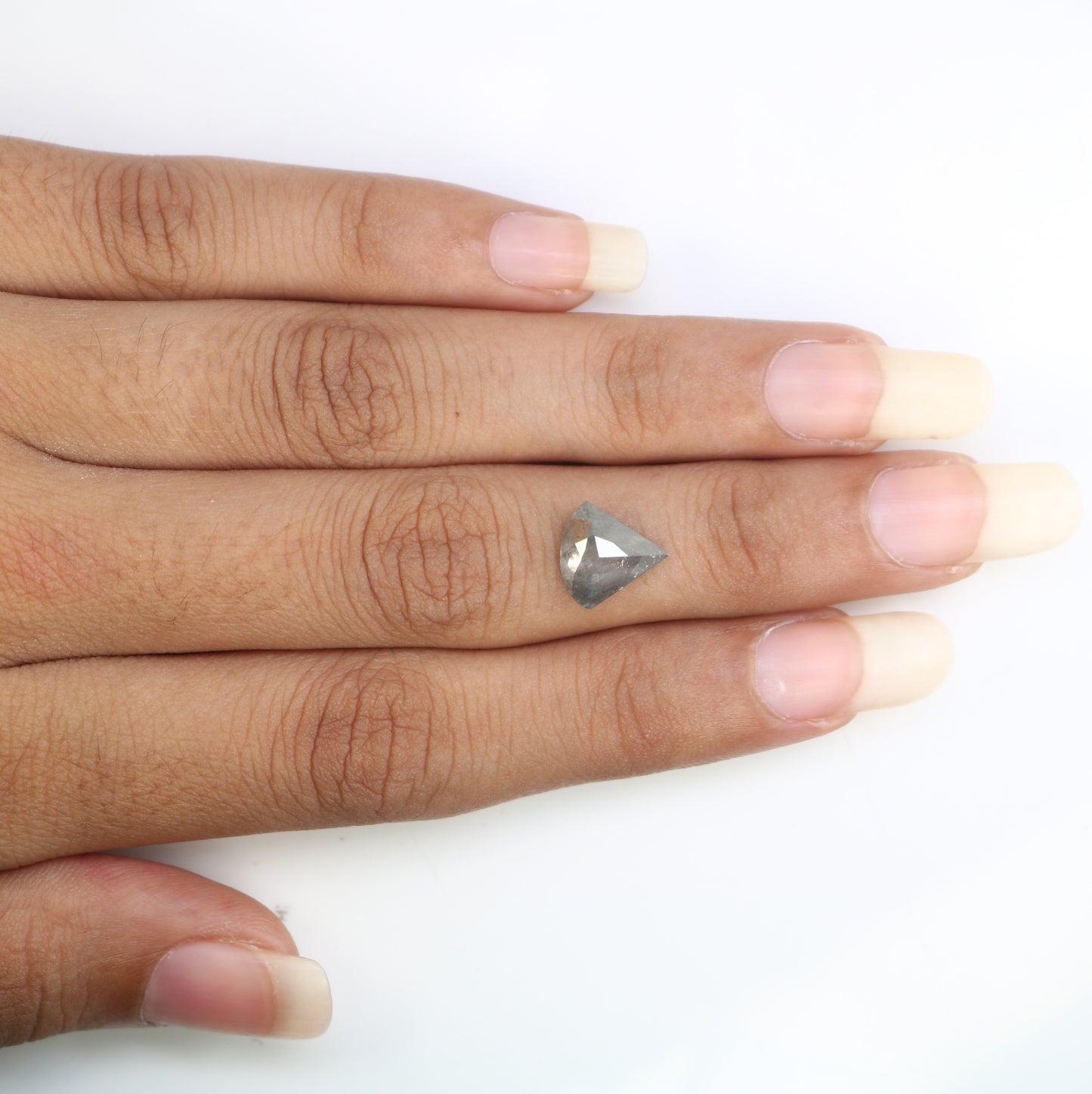 2.05 CT Salt And Pepper Triangle Shape Diamond For Engagement Ring - JayKrishna Diamond