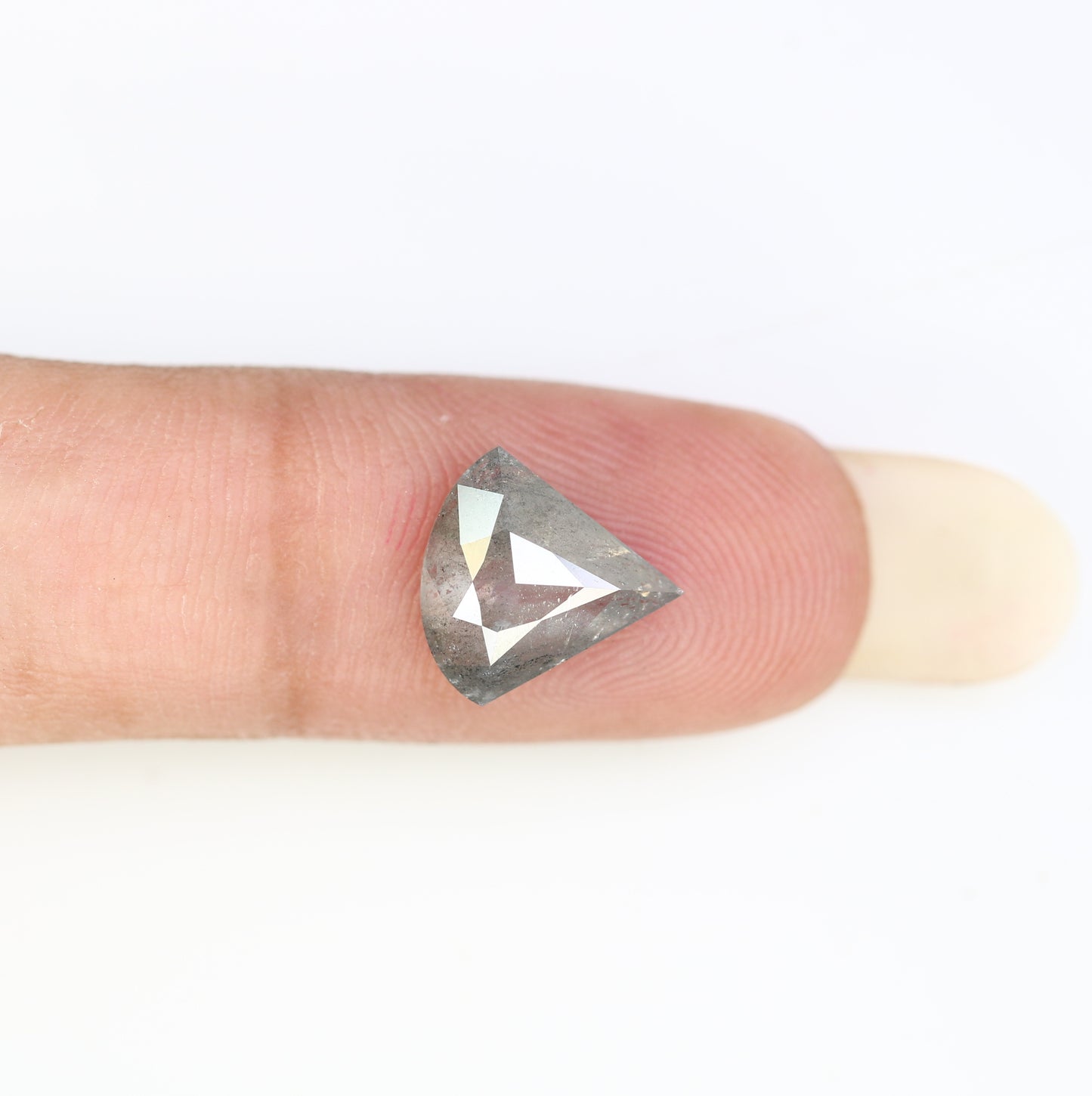 2.05 CT Salt And Pepper Triangle Shape Diamond For Engagement Ring - JayKrishna Diamond