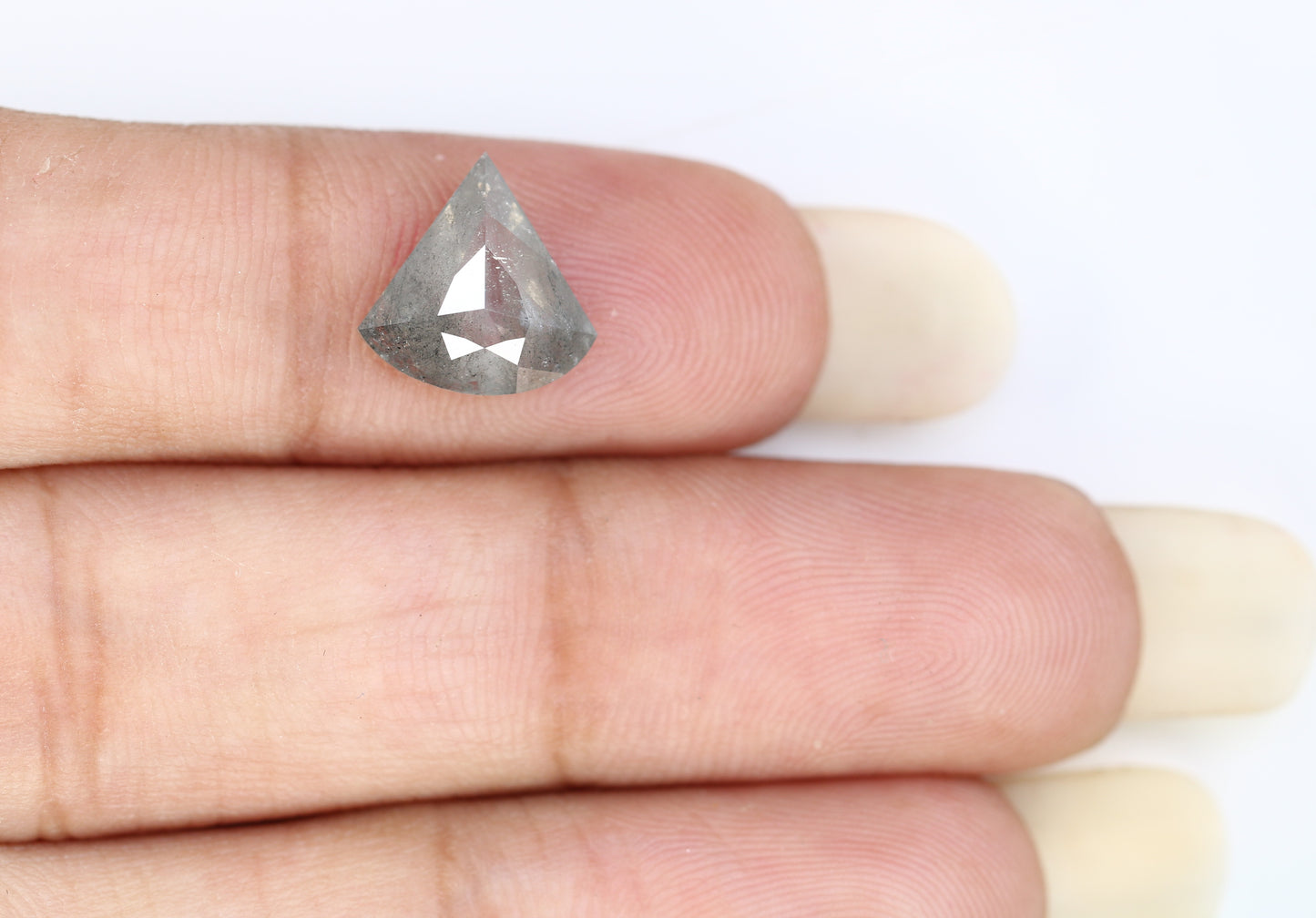 2.05 CT Salt And Pepper Triangle Shape Diamond For Engagement Ring - JayKrishna Diamond