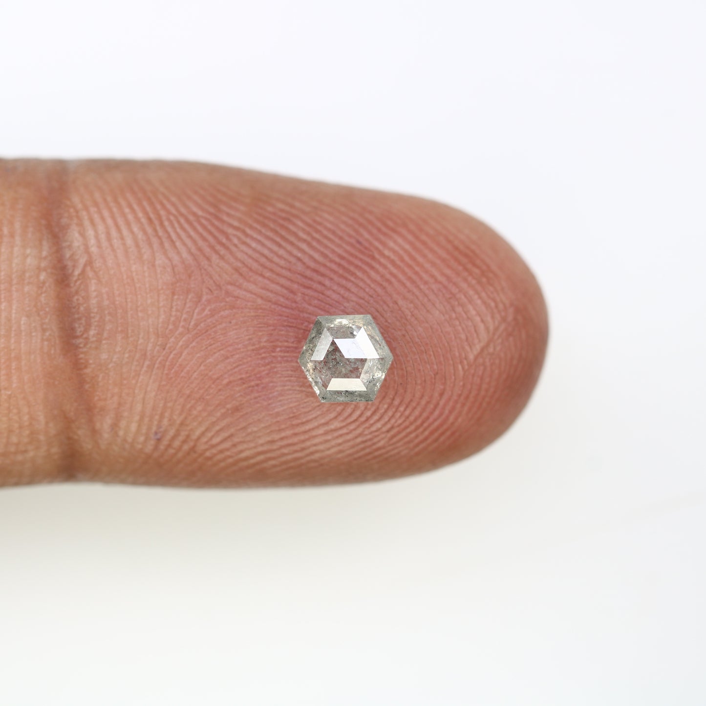 0.56 Carat Hexagon Cut Salt and Pepper Diamond – Unique Loose Gem for Alternative Engagement Rings - JayKrishna Diamond