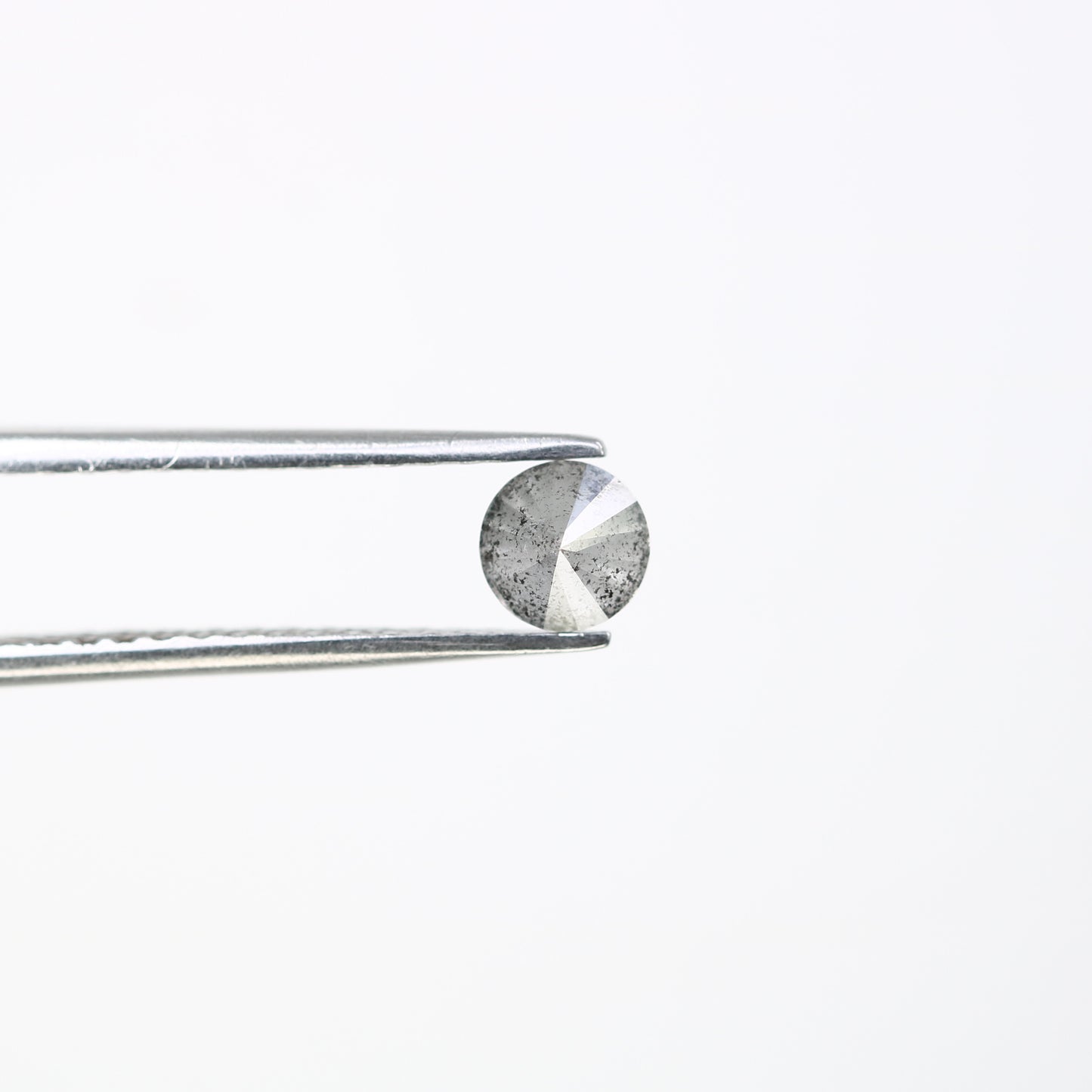 0.61 Carat 4.8MM Loose Salt and Pepper Round Brilliant Cut Diamond: Natural Grey Diamond for Elegant Engagement Rings - JayKrishna Diamond