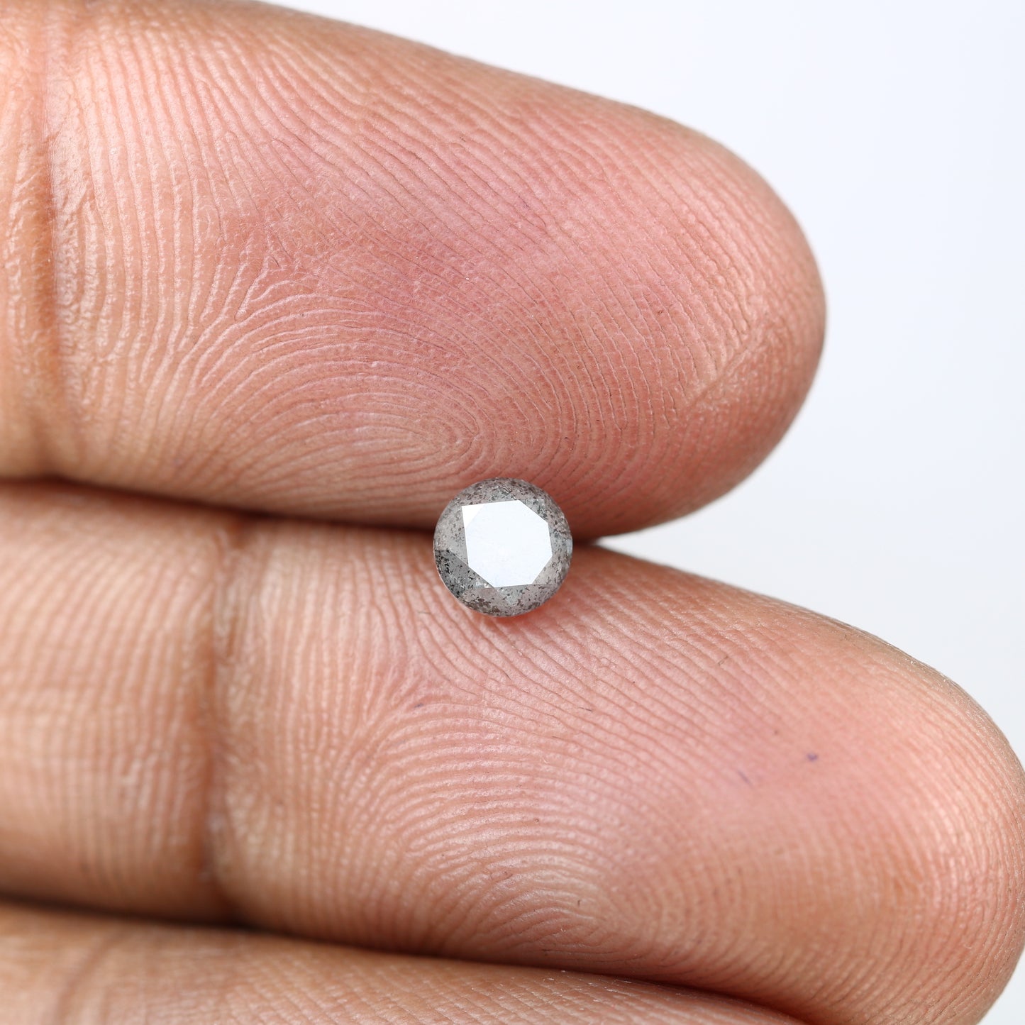 0.61 Carat 4.8MM Loose Salt and Pepper Round Brilliant Cut Diamond: Natural Grey Diamond for Elegant Engagement Rings - JayKrishna Diamond