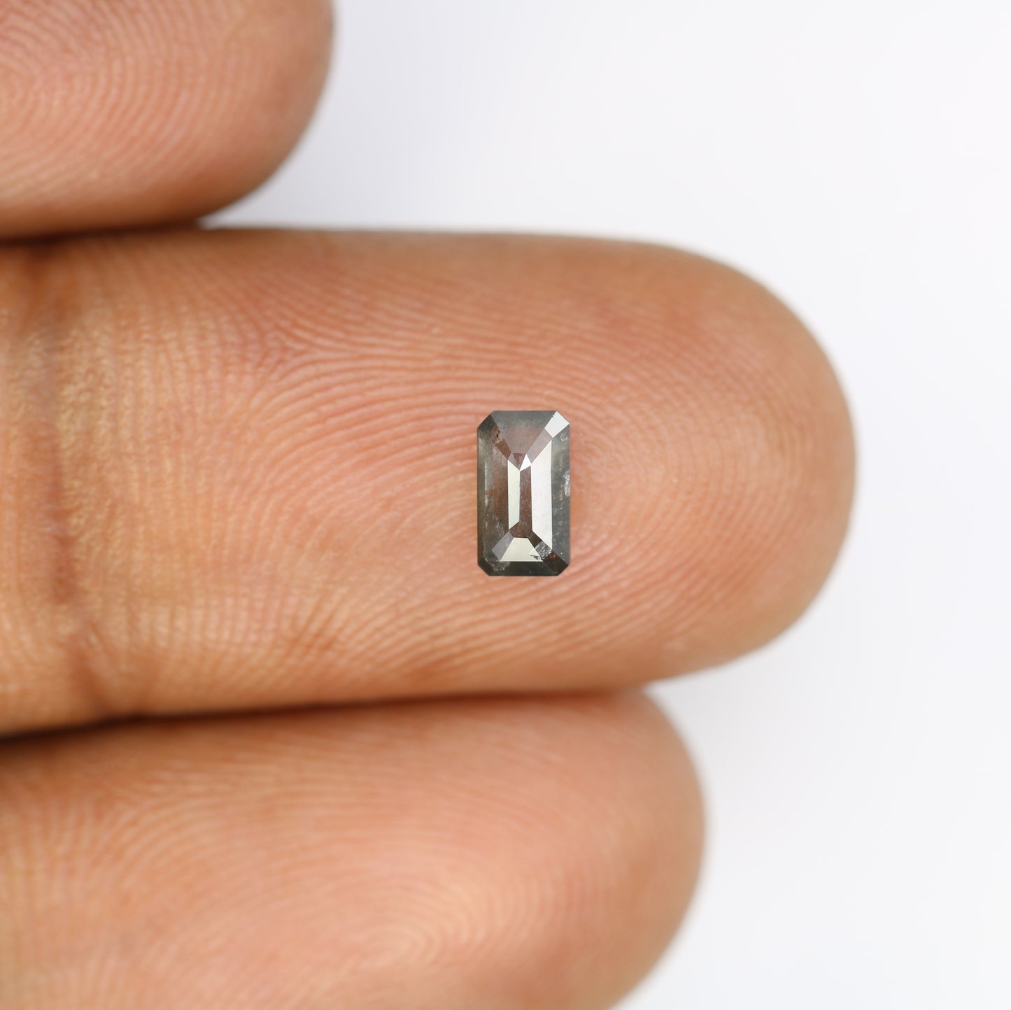 0.50 CT Emerald Shape Salt And Pepper Natural Diamond For Engagement Ring - JayKrishna Diamond
