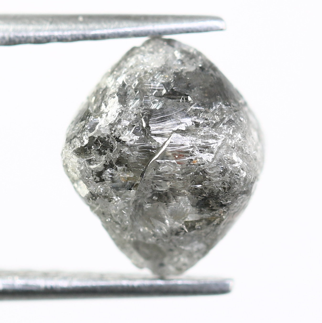 3.02 CT Rough Raw Uncut Salt And Pepper Diamond For Engagement Ring - JayKrishna Diamond