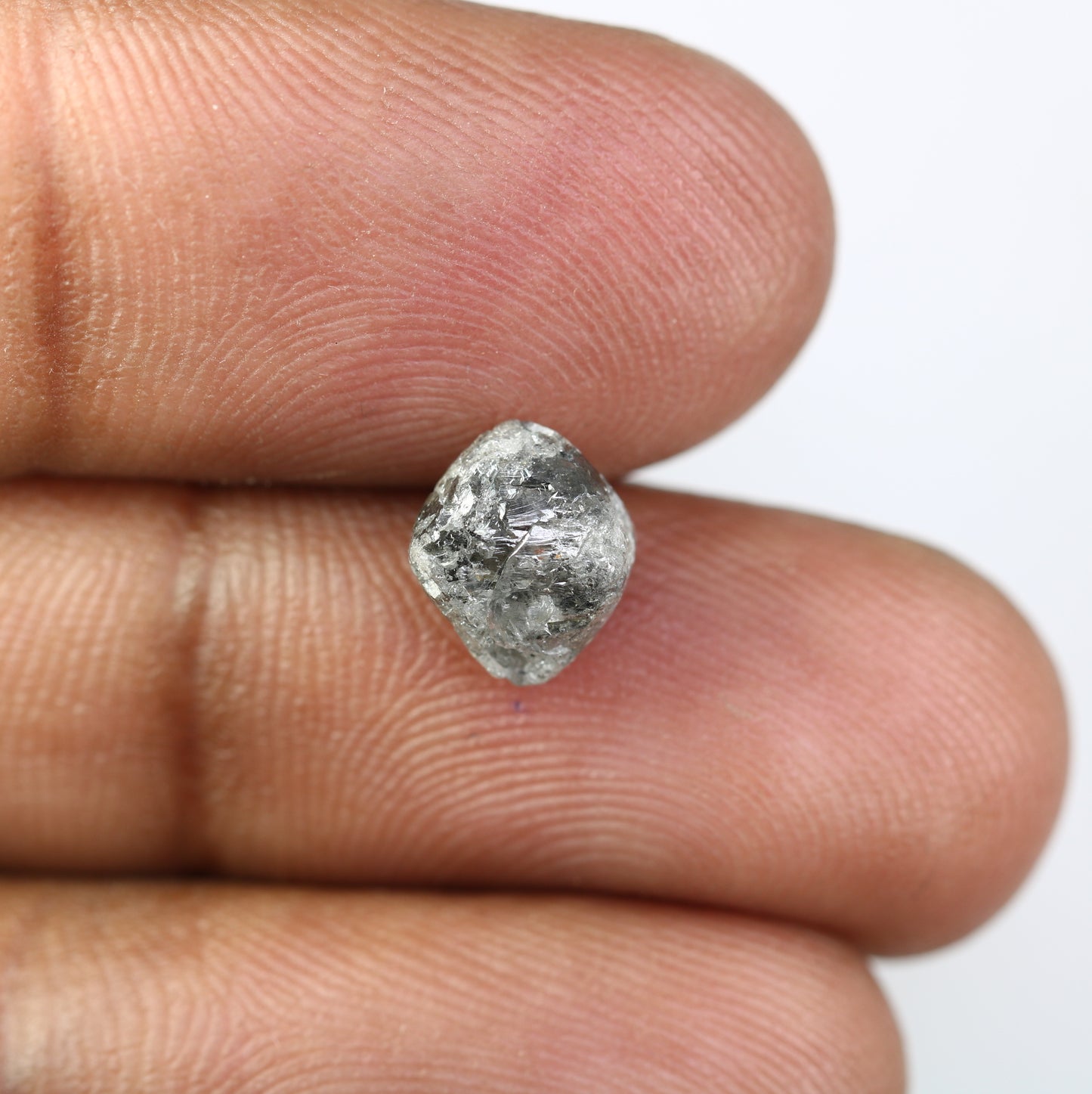 3.02 CT Rough Raw Uncut Salt And Pepper Diamond For Engagement Ring - JayKrishna Diamond