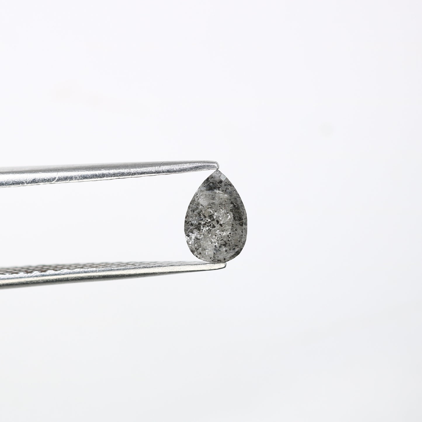 0.76 Carat 7 MM Pear Shaped Natural Salt And Pepper Diamond For Galaxy Ring - JayKrishna Diamond