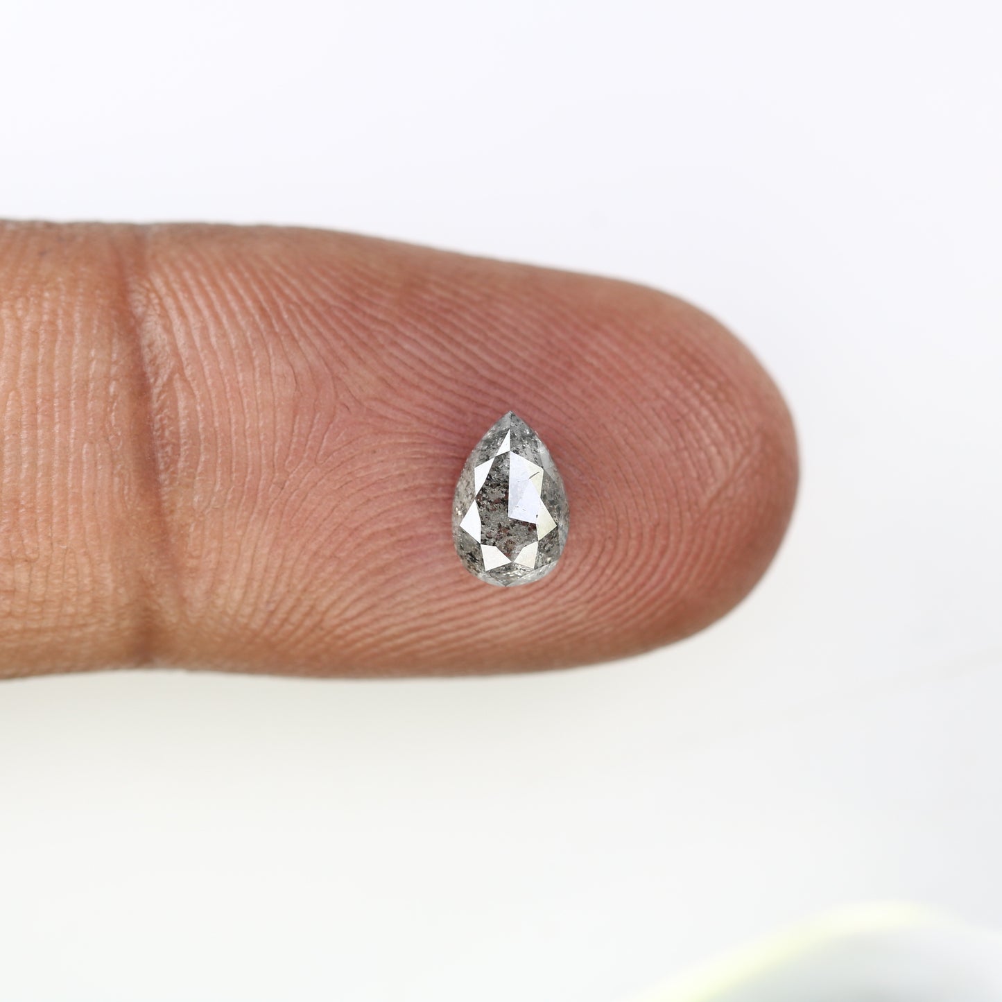 0.76 Carat 7 MM Pear Shaped Natural Salt And Pepper Diamond For Galaxy Ring - JayKrishna Diamond