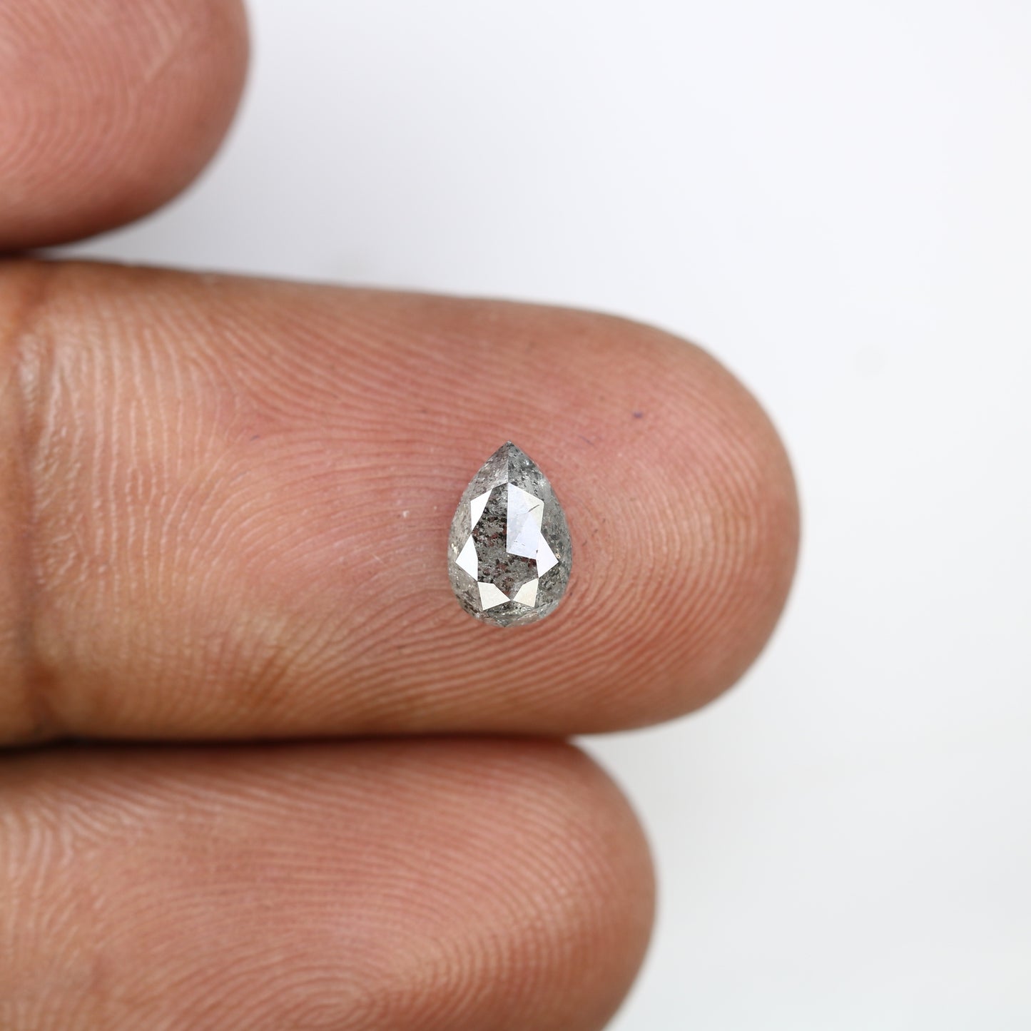 0.76 Carat 7 MM Pear Shaped Natural Salt And Pepper Diamond For Galaxy Ring - JayKrishna Diamond