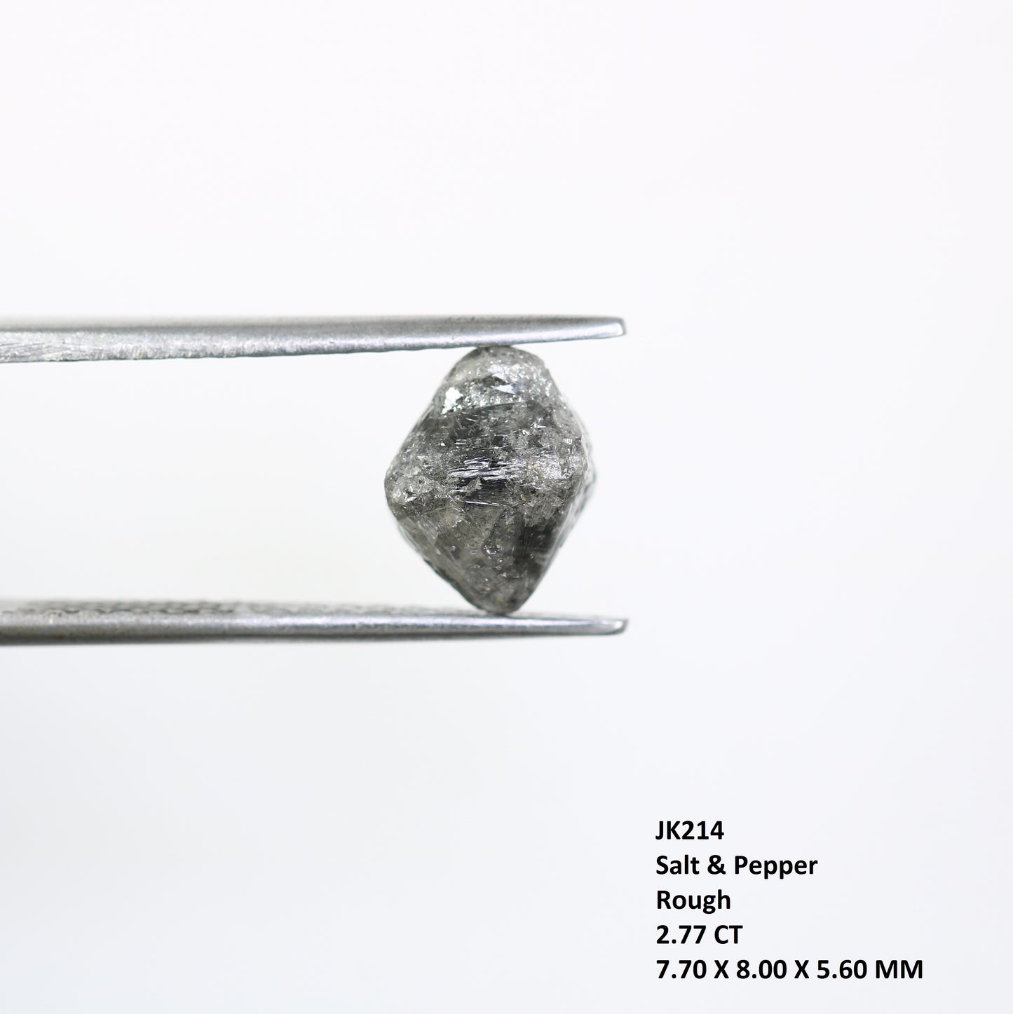 2.77 CT Salt And Pepper Raw Uncut Rough Diamond For Engagement Ring - JayKrishna Diamond