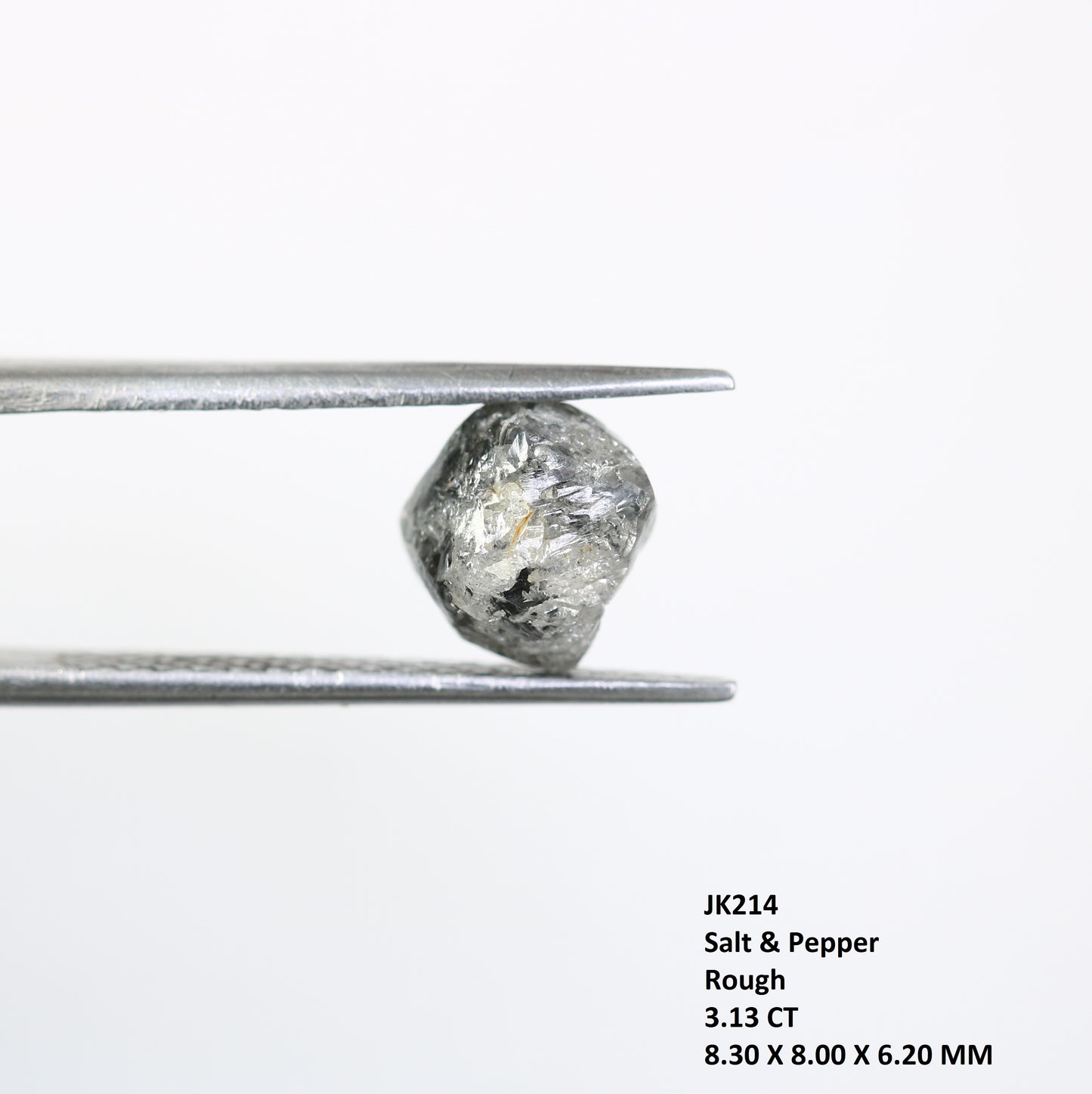 3.13 CT Raw Uncut Salt And Pepper Rough Diamond For Engagement Ring - JayKrishna Diamond