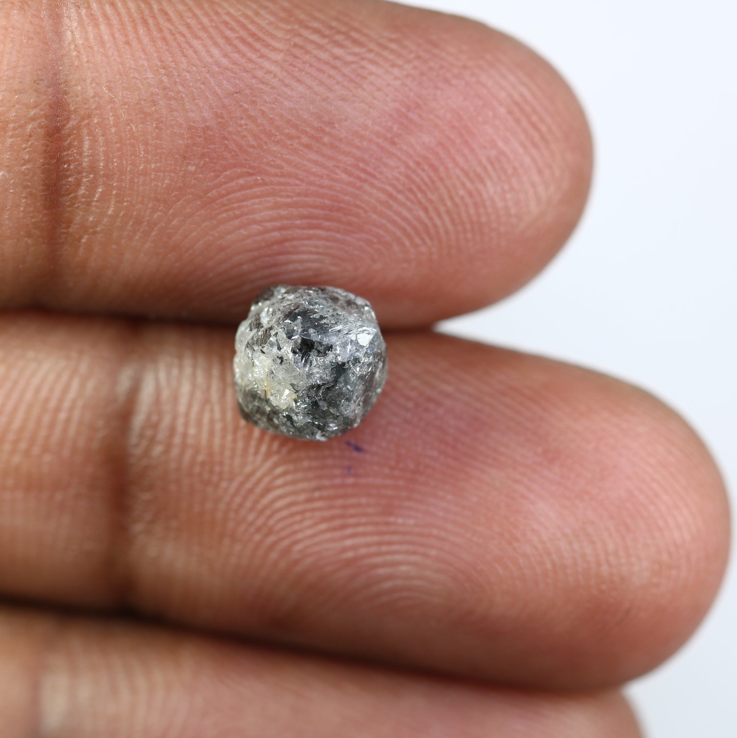 3.13 CT Raw Uncut Salt And Pepper Rough Diamond For Engagement Ring - JayKrishna Diamond