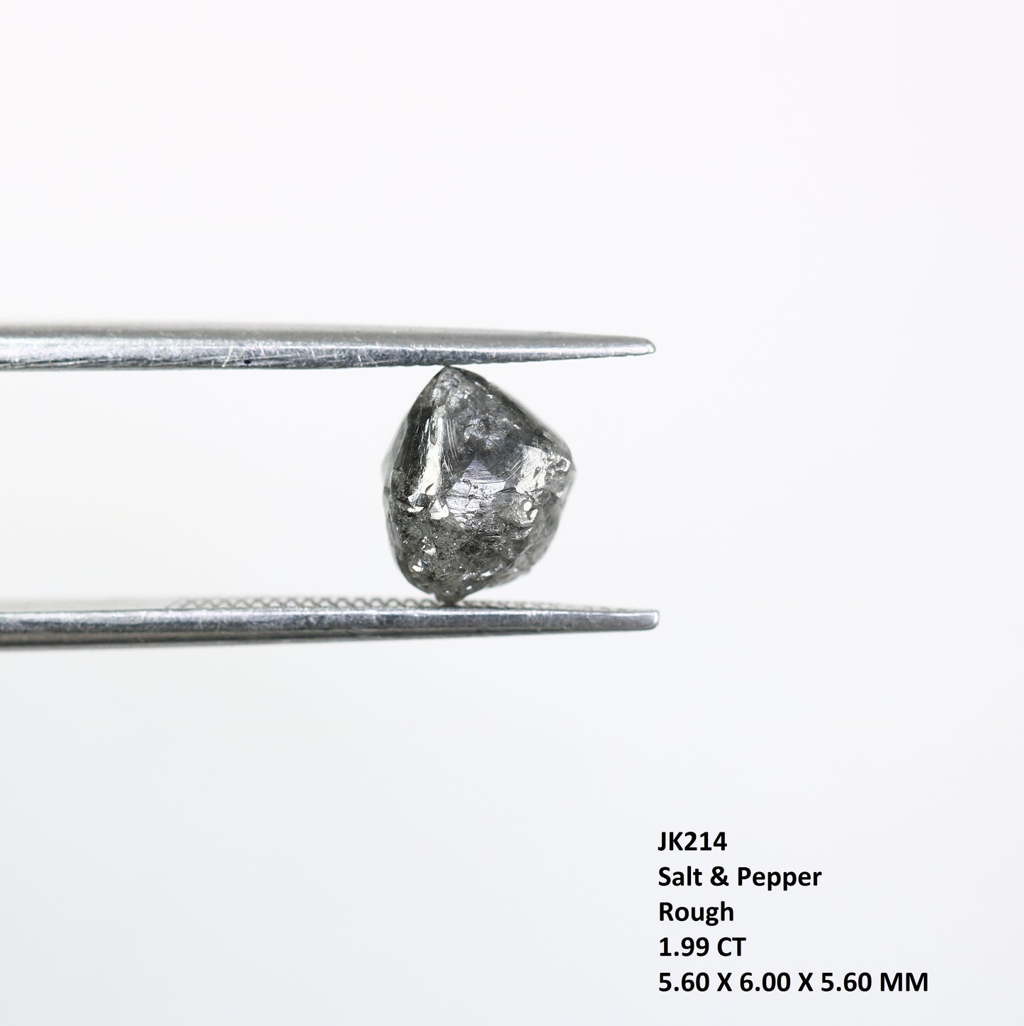 1.99 CT Irregular Cut Raw Salt And Pepper Rough Diamond For Engagement Ring - JayKrishna Diamond