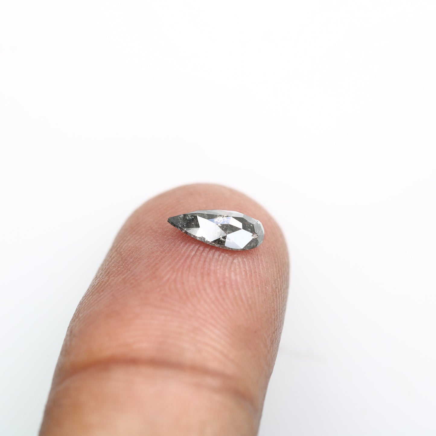 0.57 Carat Pear-Shaped Salt and Pepper Diamond – Unique Loose Gem for Artisan Engagement Rings - JayKrishna Diamond