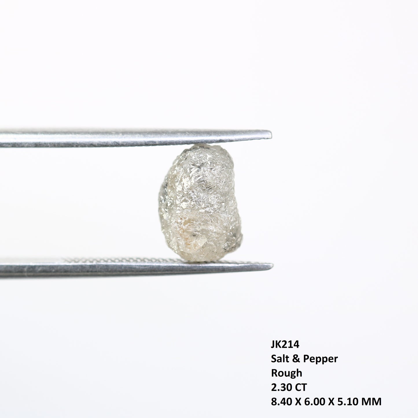 2.30 CT Rough Raw Salt And Pepper Irregular Cut Diamond For Engagement Ring - JayKrishna Diamond