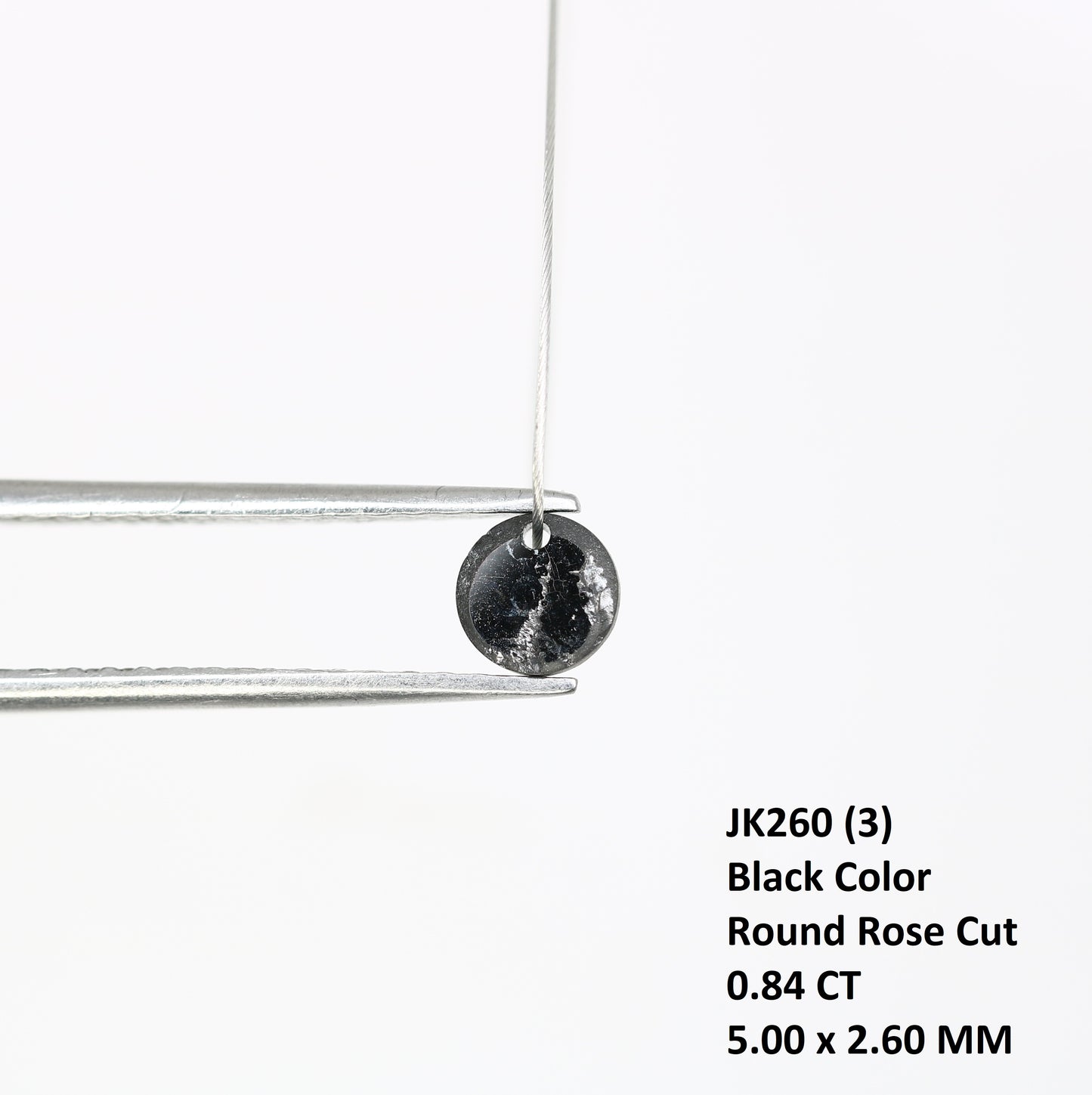 0.84 CT Natural Round Rose Cut Drilled Beads Black Diamond For Diamond Jewellry - JayKrishna Diamond