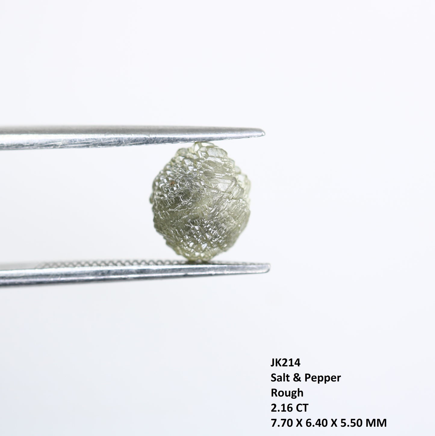 2.16 CT Irregular Cut Salt And Pepper Rough Raw Diamond For Engagement Ring - JayKrishna Diamond