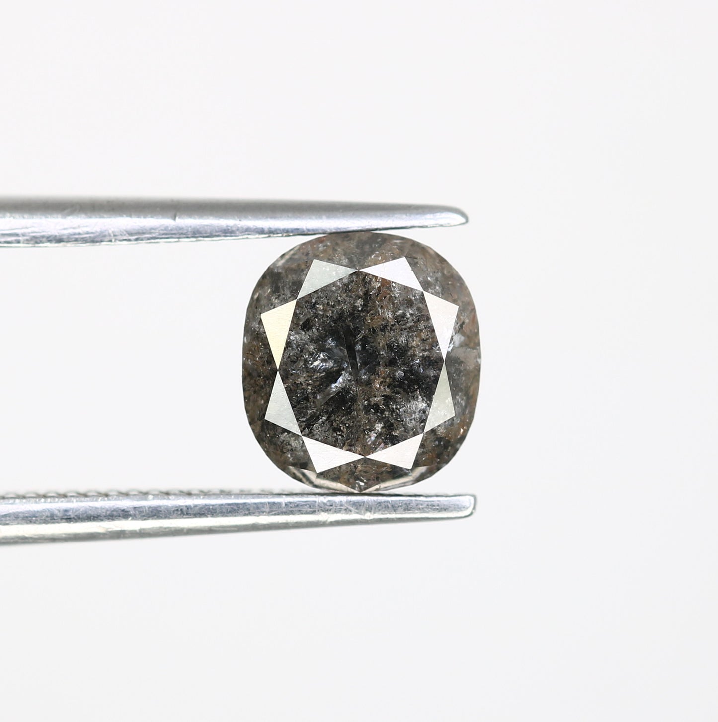 1.47 CT Salt And Pepper Cushion Shape Natural Loose Diamond For Engagement Ring - JayKrishna Diamond