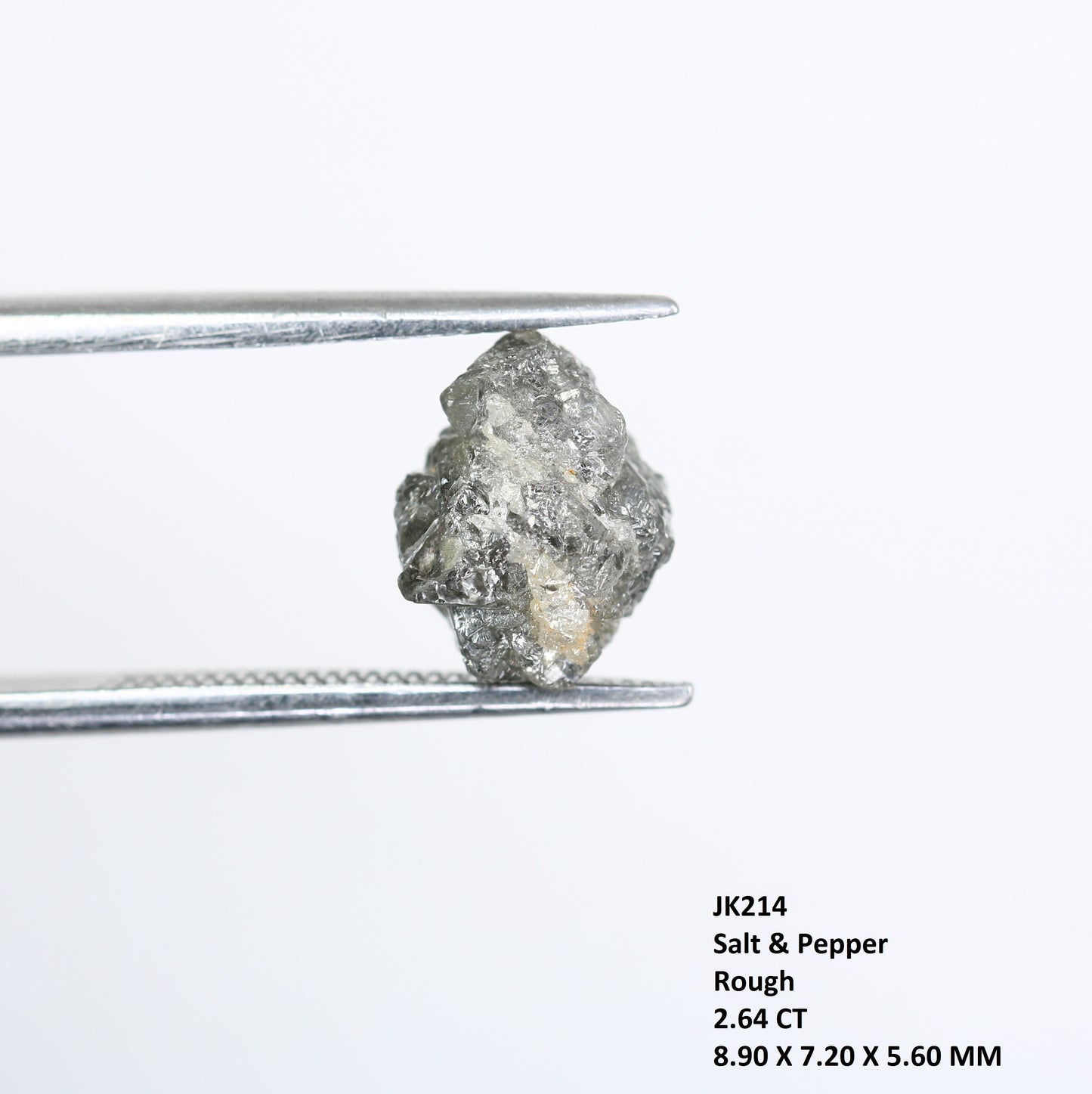 2.64 CT Salt And Pepper Irregular Cut Rough Raw Diamond For Engagement Ring - JayKrishna Diamond