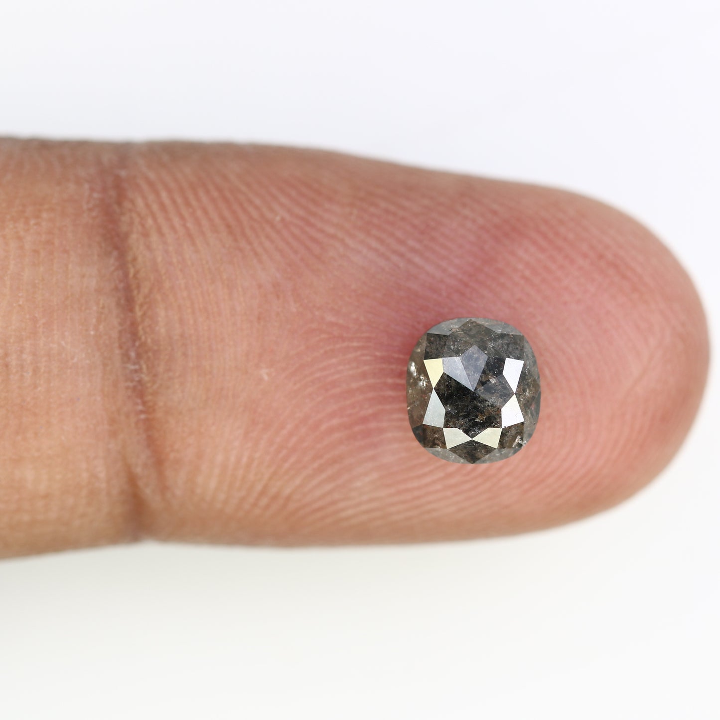 1.47 CT Salt And Pepper Cushion Shape Natural Loose Diamond For Engagement Ring - JayKrishna Diamond