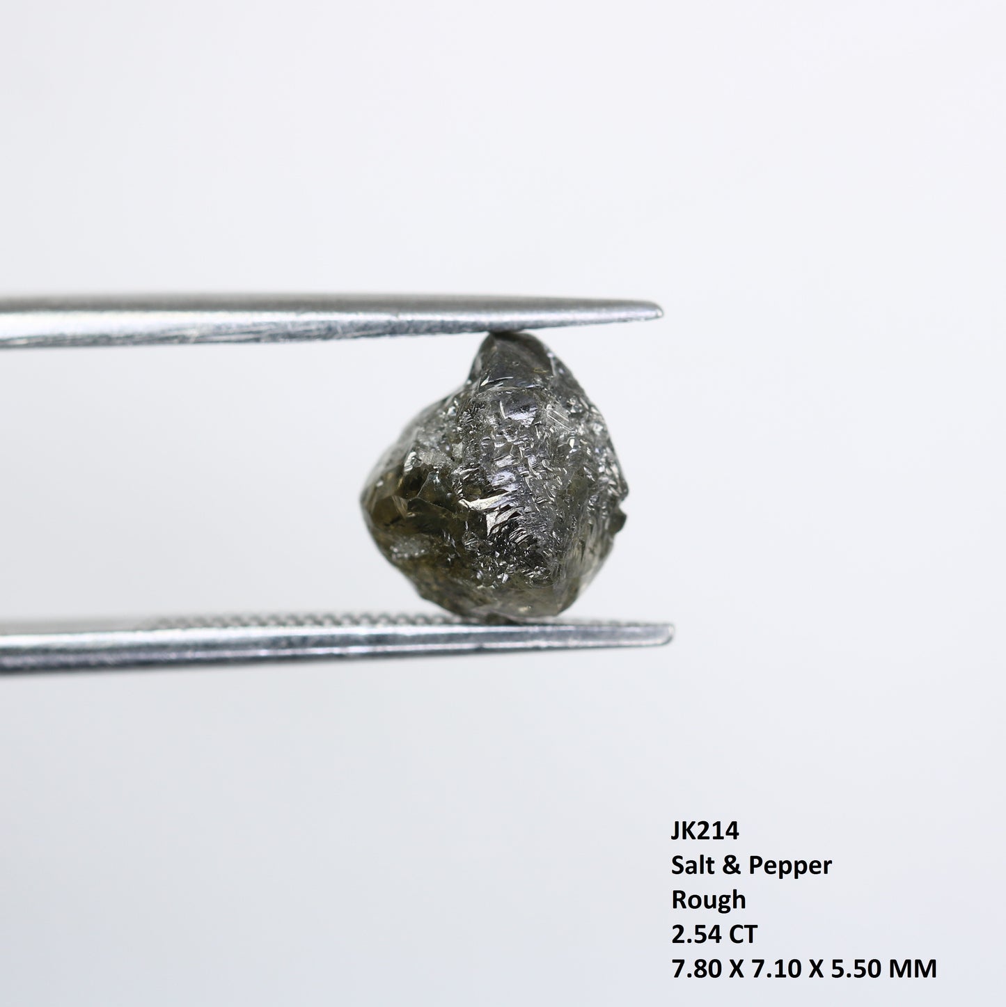 2.54 CT Salt And Pepper Irregular Cut Rough Diamond For Engagement Ring - JayKrishna Diamond