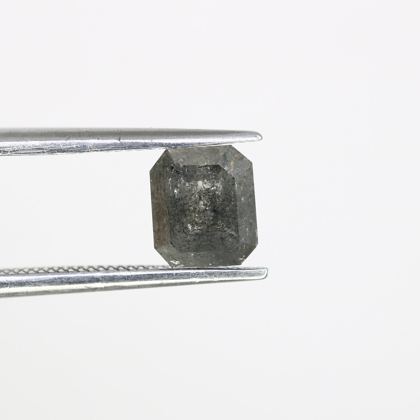 1.32 CT Emerald Cut Salt And Pepper 6.20 MM Diamond For Engagement Ring - JayKrishna Diamond