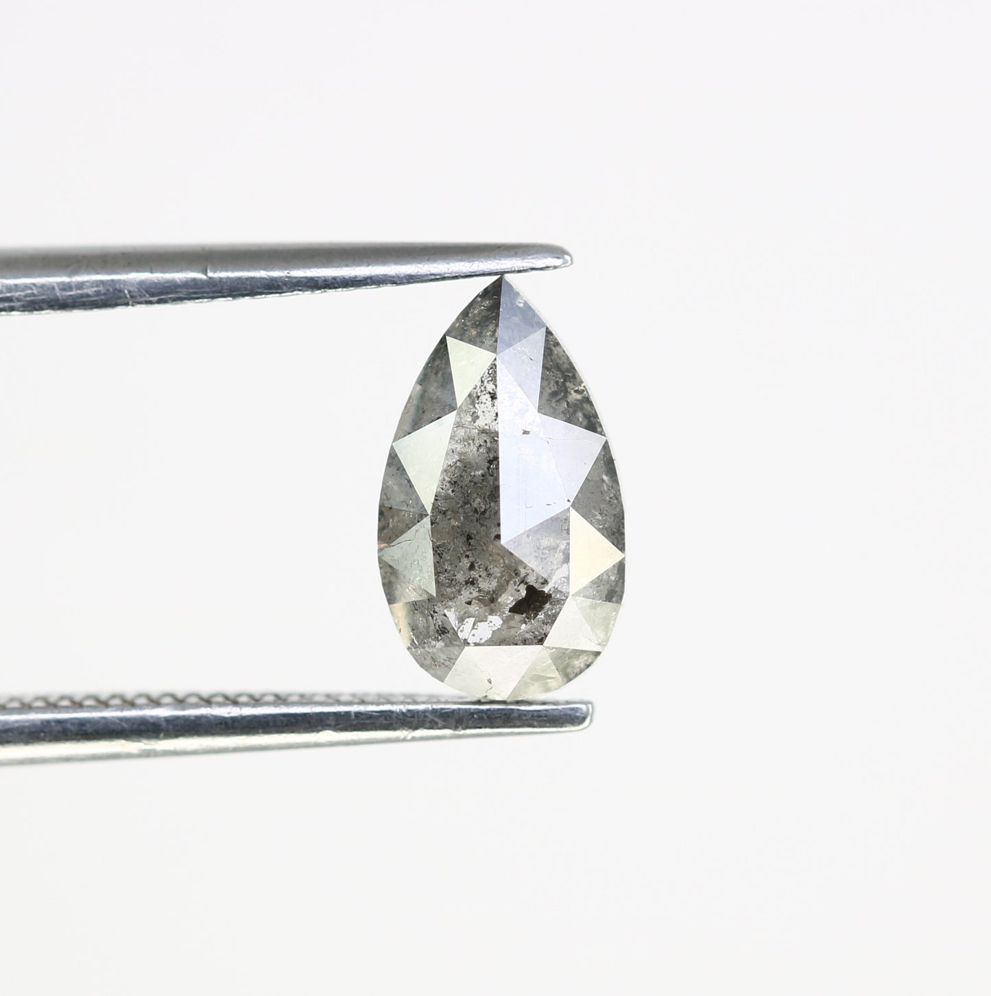 1.29 CT 8.60 MM Salt And Pepper Pear Shaped Diamond For Wedding Ring - JayKrishna Diamond