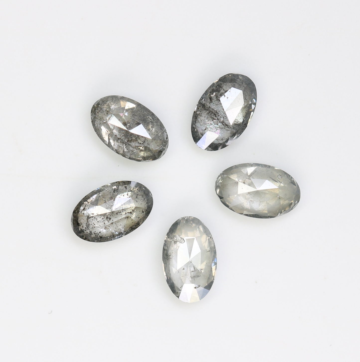 0.70 CT Salt And Pepper Natural Oval Cut Loose Diamond For Engagement Ring - JayKrishna Diamond