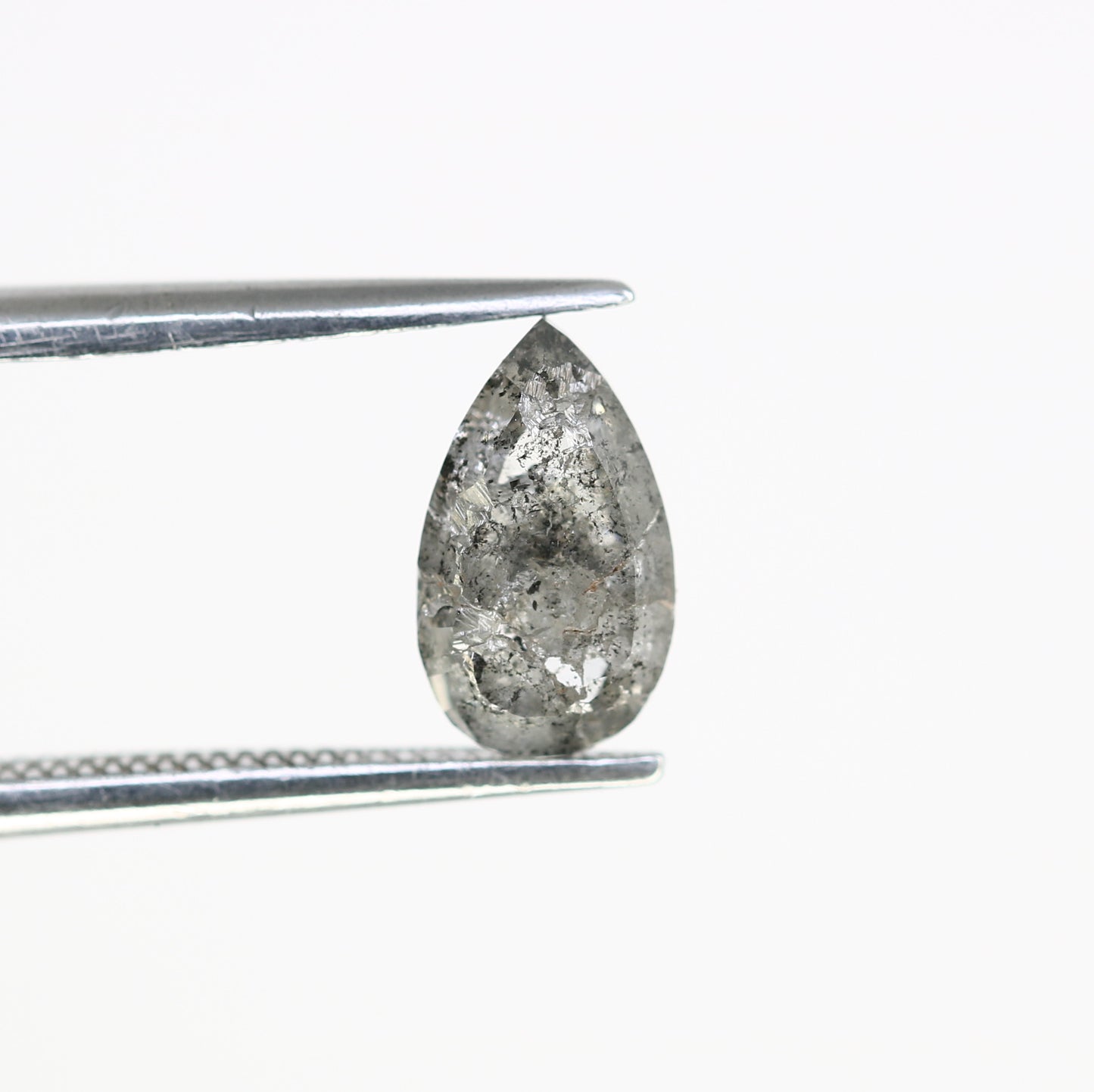 1.29 CT 8.60 MM Salt And Pepper Pear Shaped Diamond For Wedding Ring - JayKrishna Diamond