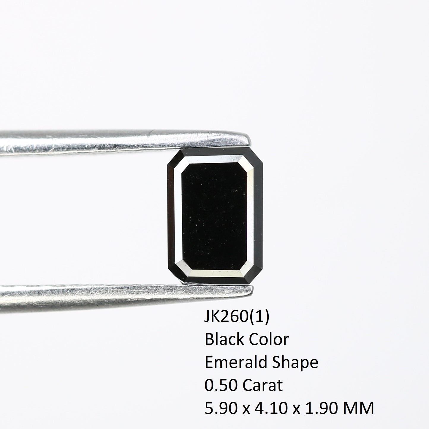0.50 CT Loose Black Emerald Shape Diamond For Engagement Ring - JayKrishna Diamond