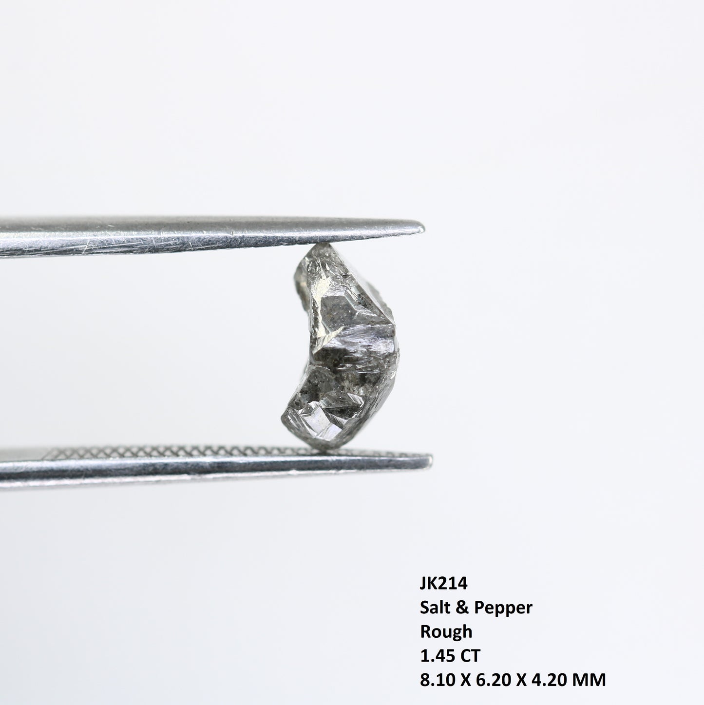1.45 CT Salt And Pepper Rough Uncut Diamond For Engagement Ring - JayKrishna Diamond