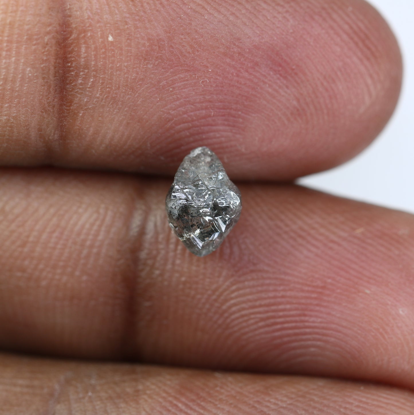 1.45 CT Salt And Pepper Rough Uncut Diamond For Engagement Ring - JayKrishna Diamond