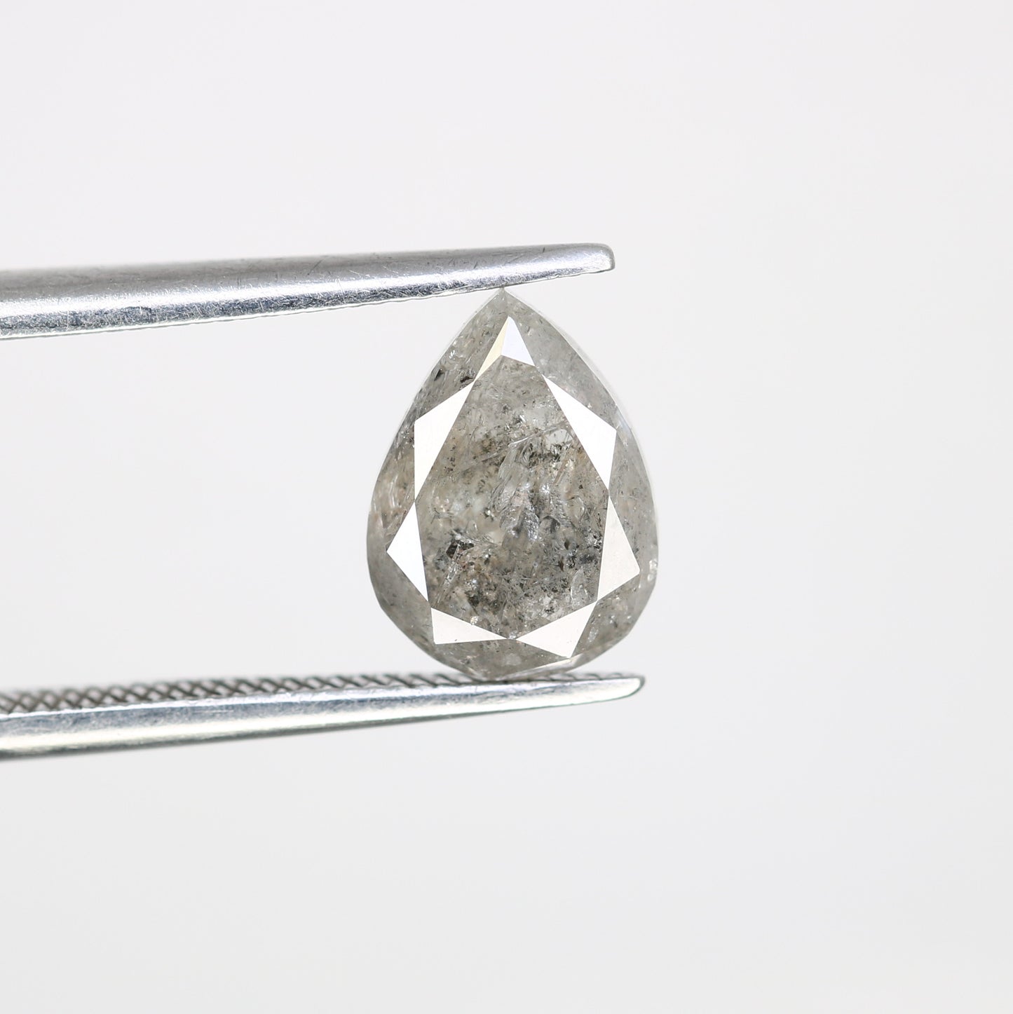 1.78 CT Natural Pear Shape 8.90 MM Salt And Pepper Diamond For Engagement Ring - JayKrishna Diamond