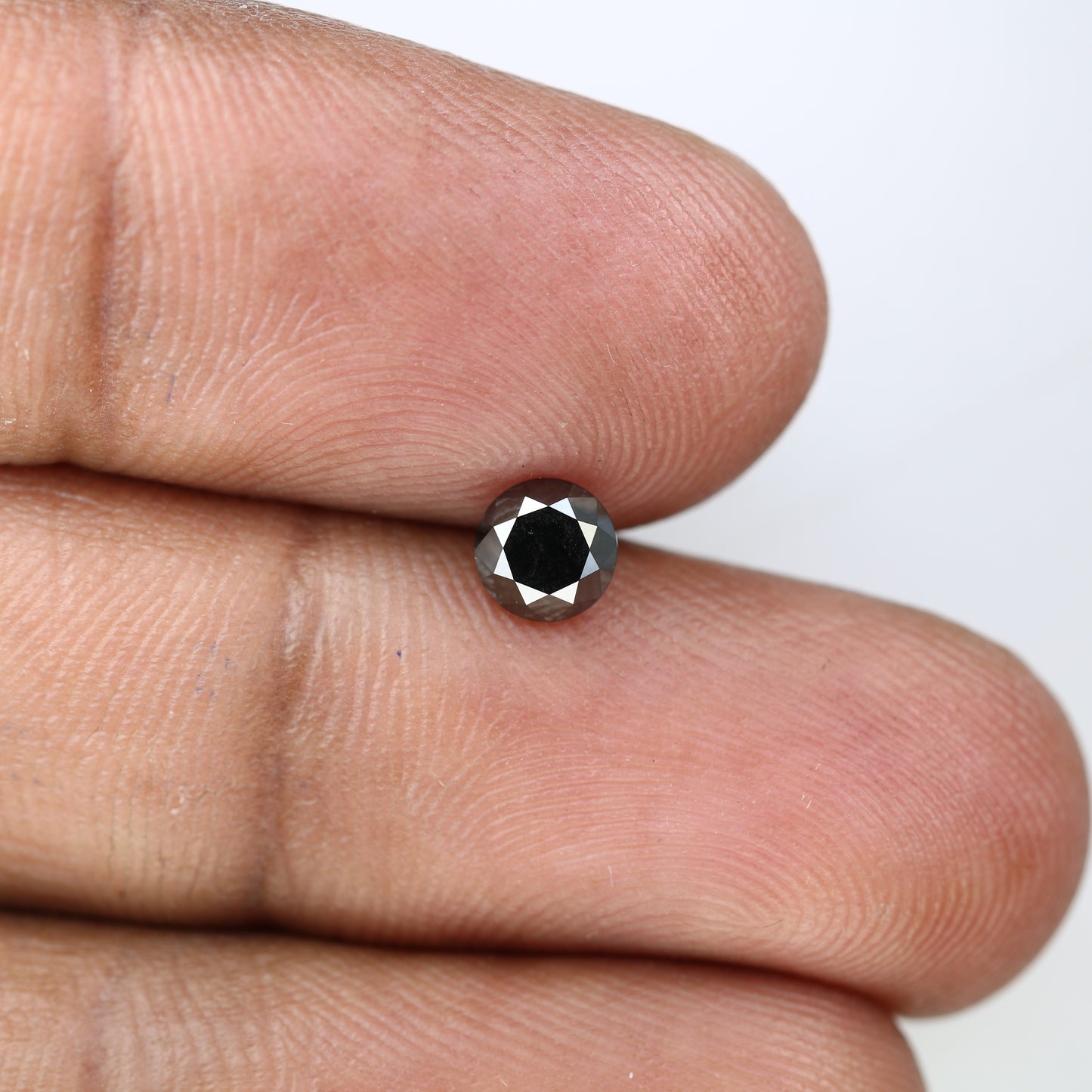 0.69 CT 5.10 x 3.90 MM Natural Black Round Brilliant Cut Diamond For Wedding Ring - JayKrishna Diamond