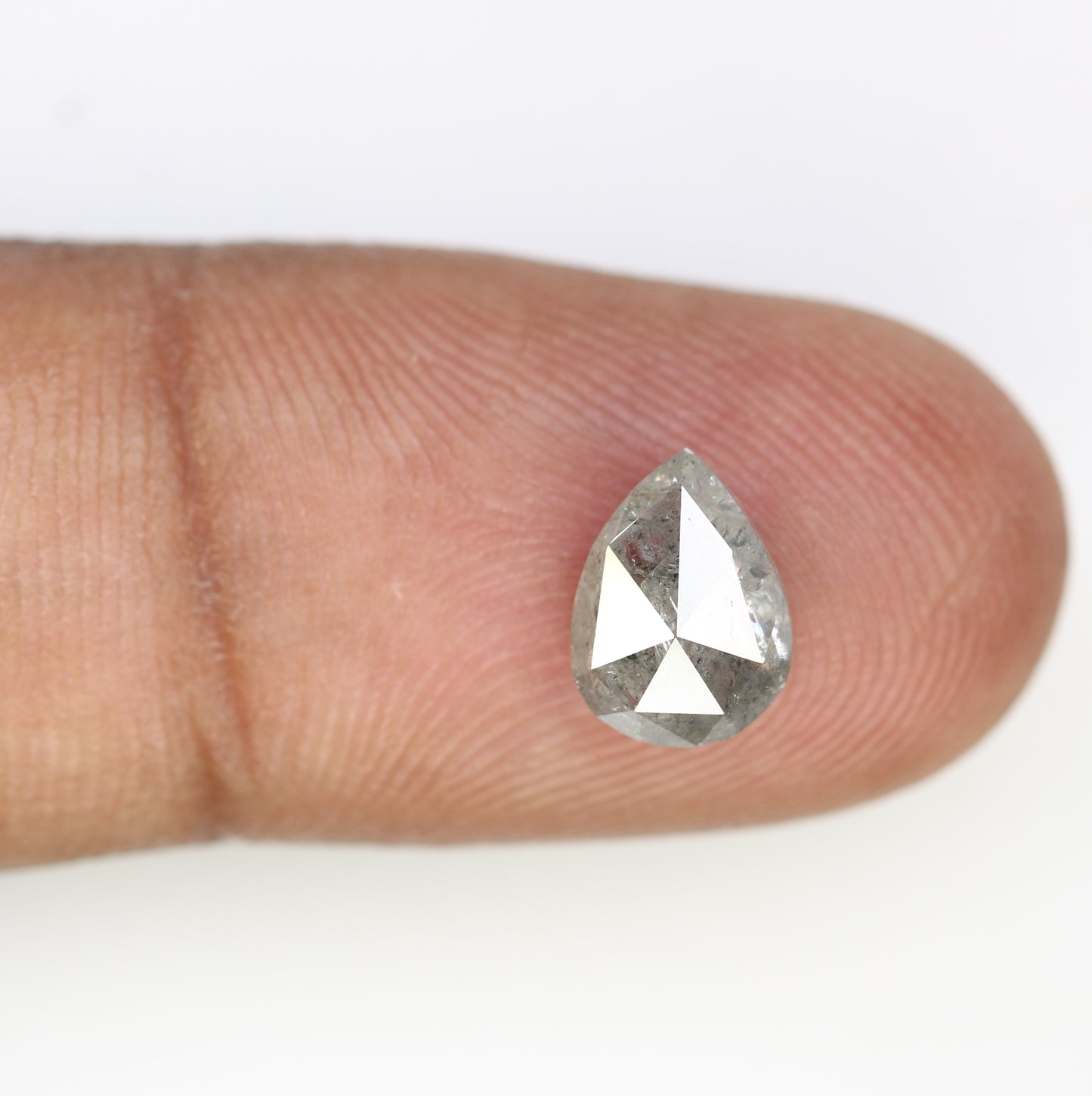 1.78 CT Natural Pear Shape 8.90 MM Salt And Pepper Diamond For Engagement Ring - JayKrishna Diamond