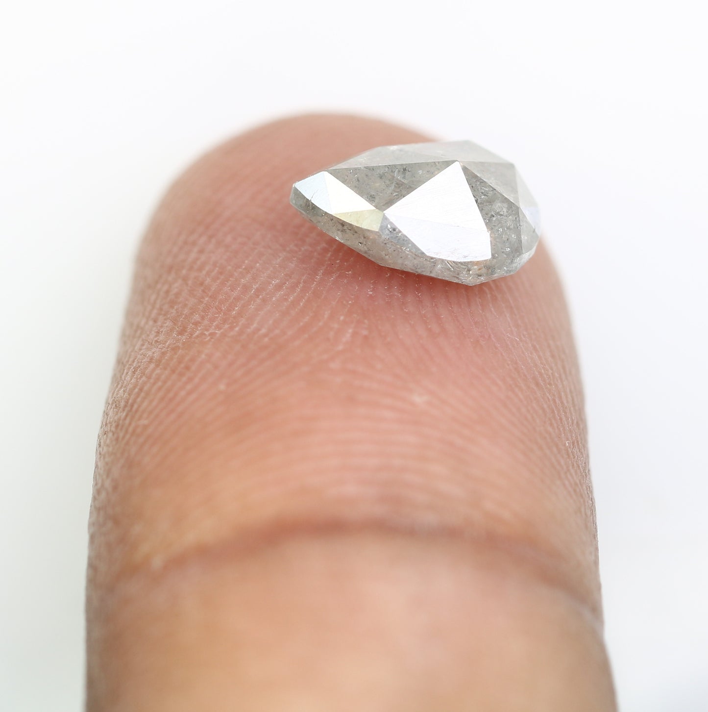 1.78 CT Natural Pear Shape 8.90 MM Salt And Pepper Diamond For Engagement Ring - JayKrishna Diamond