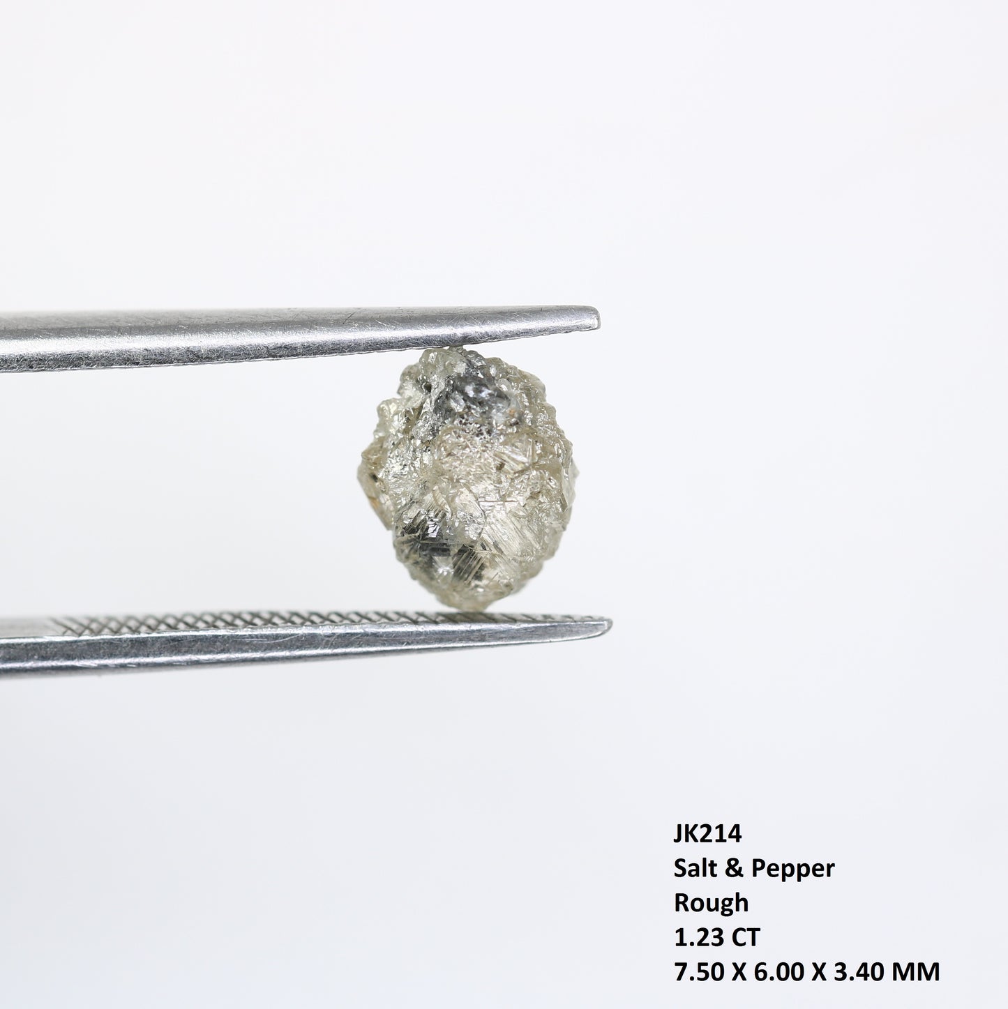 1.23 CT Salt And Pepper Rough Raw Uncut Diamond For Engagement Ring - JayKrishna Diamond
