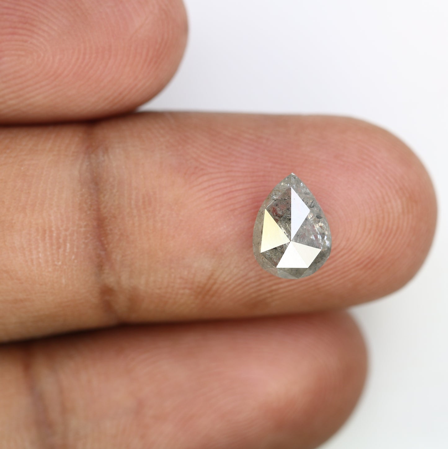 1.78 CT Natural Pear Shape 8.90 MM Salt And Pepper Diamond For Engagement Ring - JayKrishna Diamond