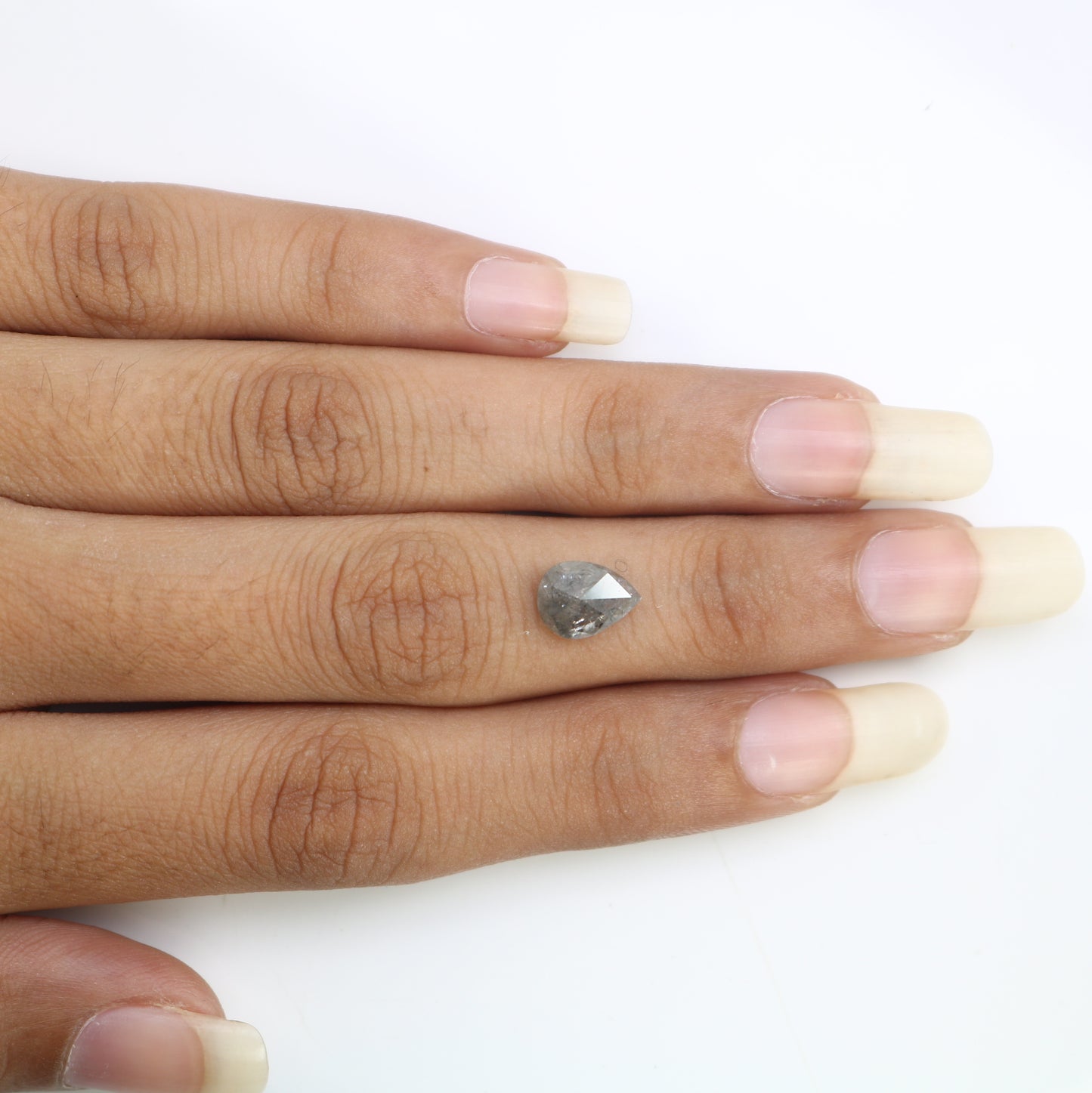 1.78 CT Natural Pear Shape 8.90 MM Salt And Pepper Diamond For Engagement Ring - JayKrishna Diamond
