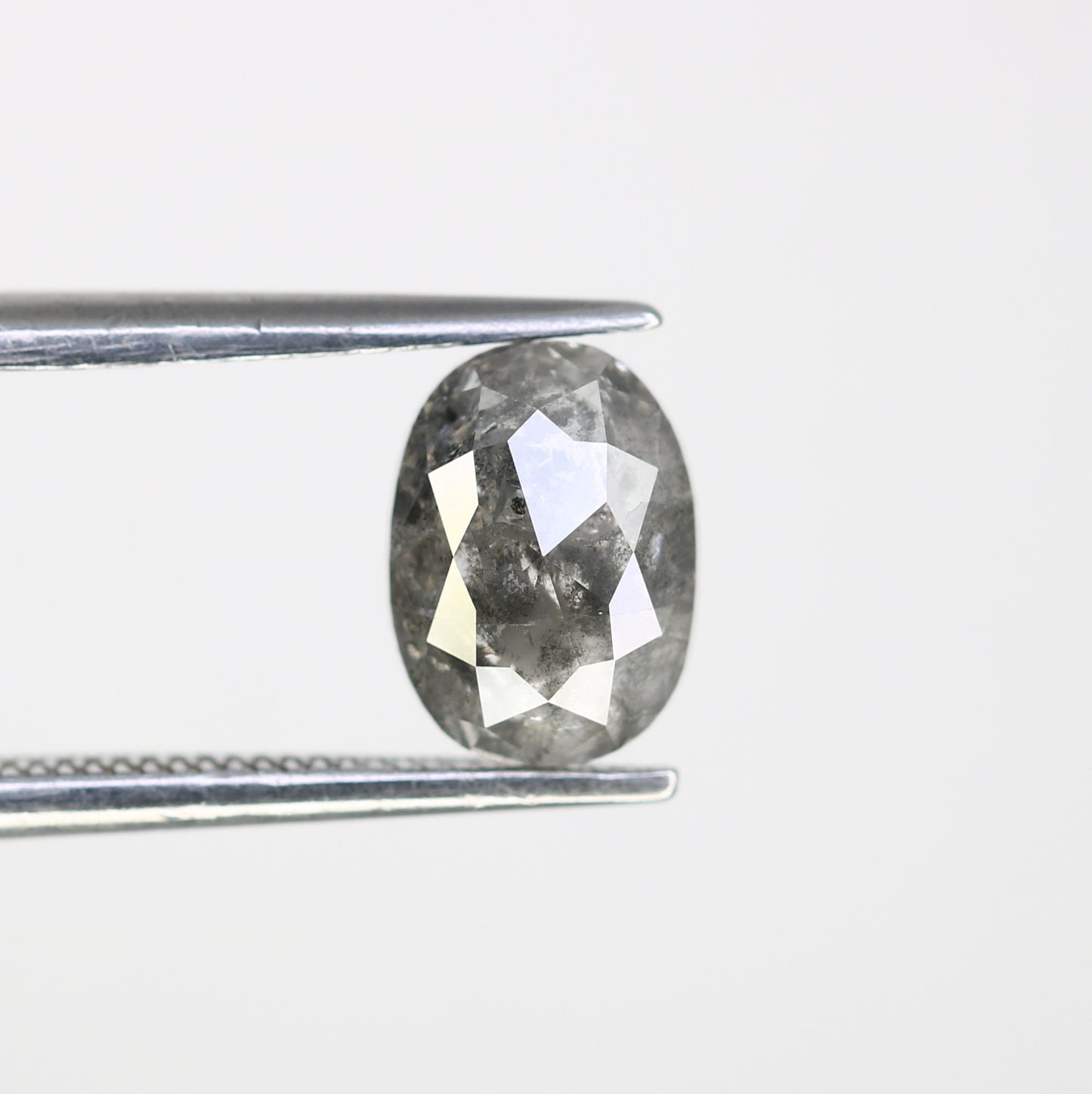 1.65 CT Oval Shape 7.80 MM Salt And Pepper Diamond For Statement Ring - JayKrishna Diamond