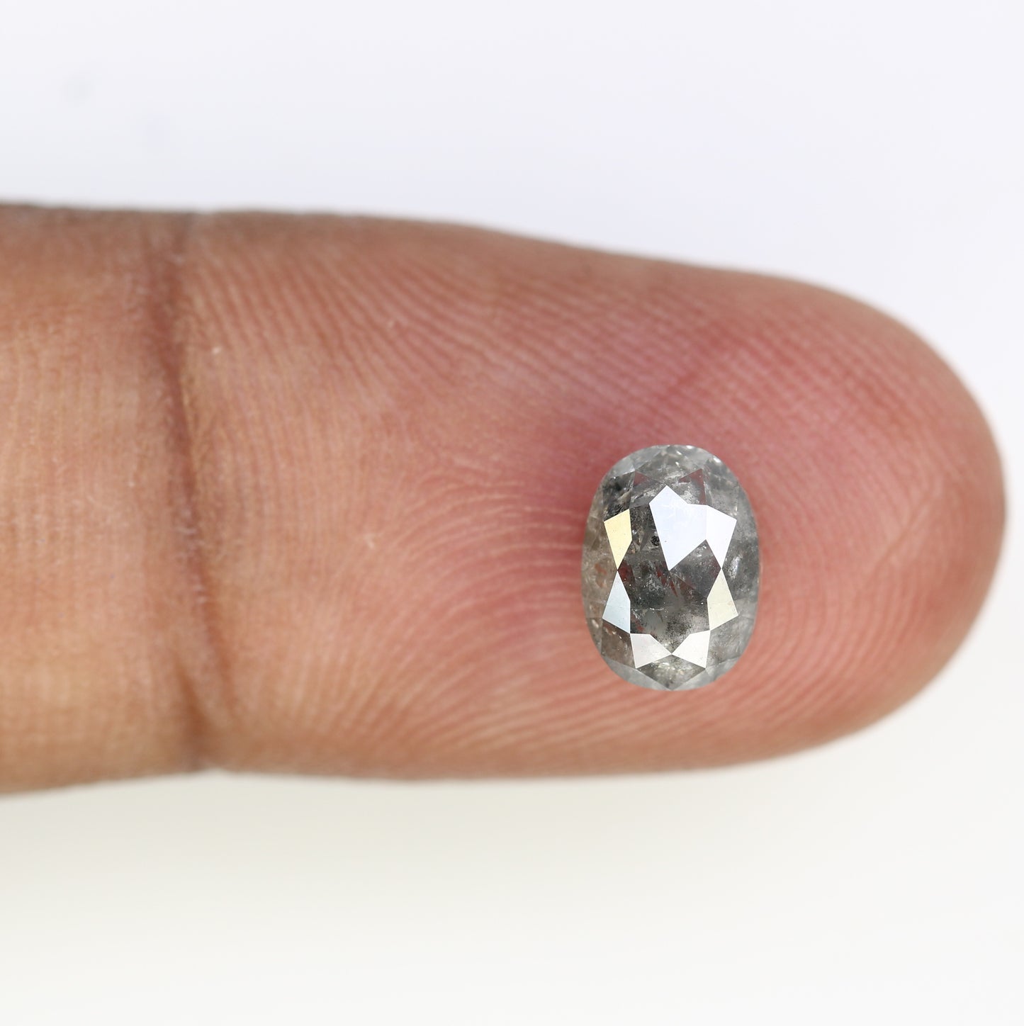 1.65 CT Oval Shape 7.80 MM Salt And Pepper Diamond For Statement Ring - JayKrishna Diamond