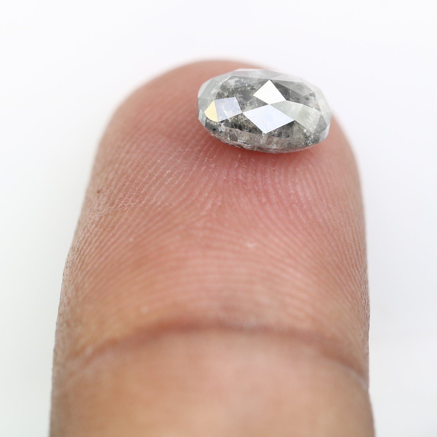 1.65 CT Oval Shape 7.80 MM Salt And Pepper Diamond For Statement Ring - JayKrishna Diamond