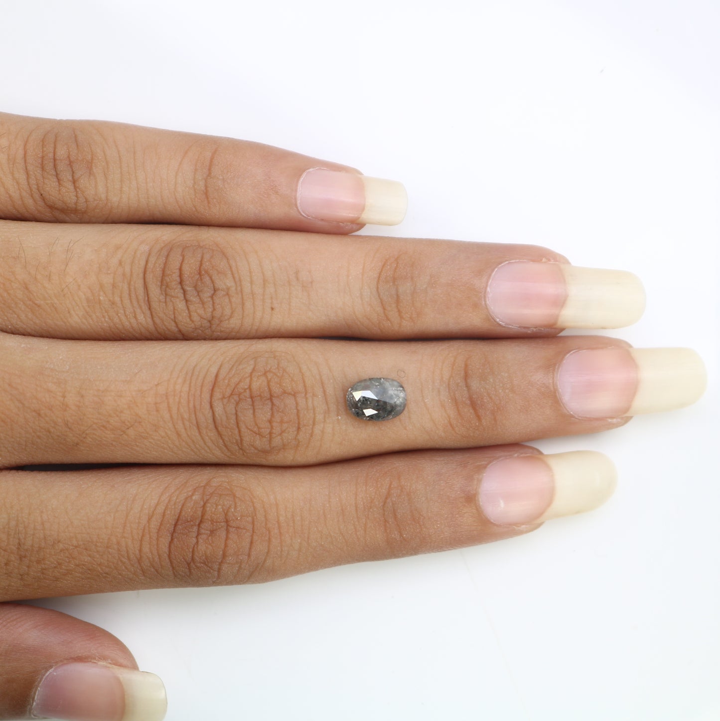 1.65 CT Oval Shape 7.80 MM Salt And Pepper Diamond For Statement Ring - JayKrishna Diamond