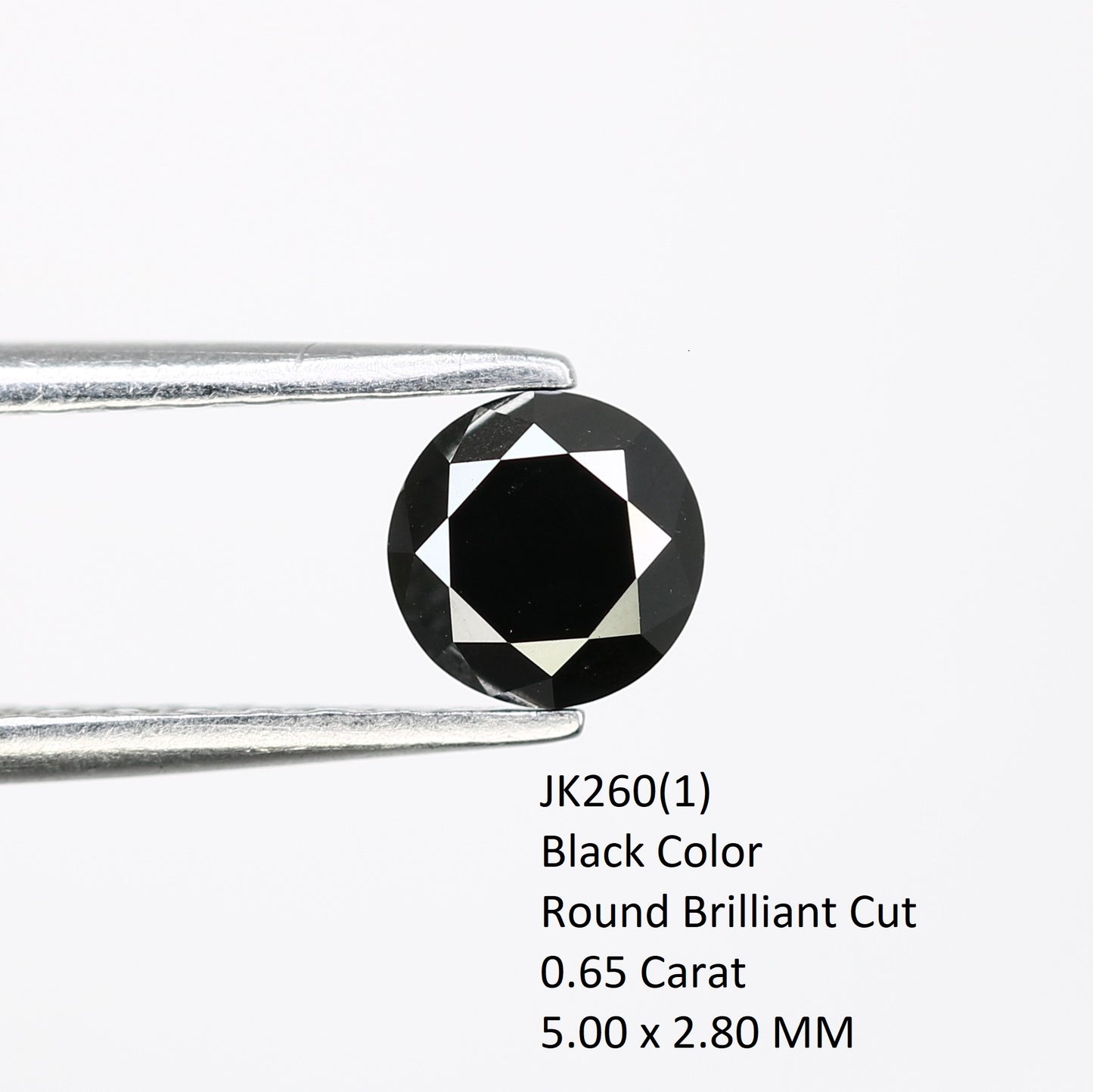 0.65 CT 5.00 MM Black Natural Round Brilliant Cut Loose Diamond for Wedding Ring - Unique Gemstone for Custom Bridal Jewelry - JayKrishna Diamond