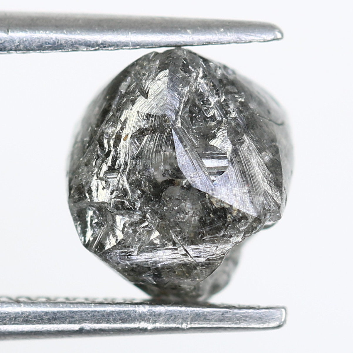 2.02 CT Raw Uncut Salt And Pepper Rough Diamond For Engagement Ring - JayKrishna Diamond