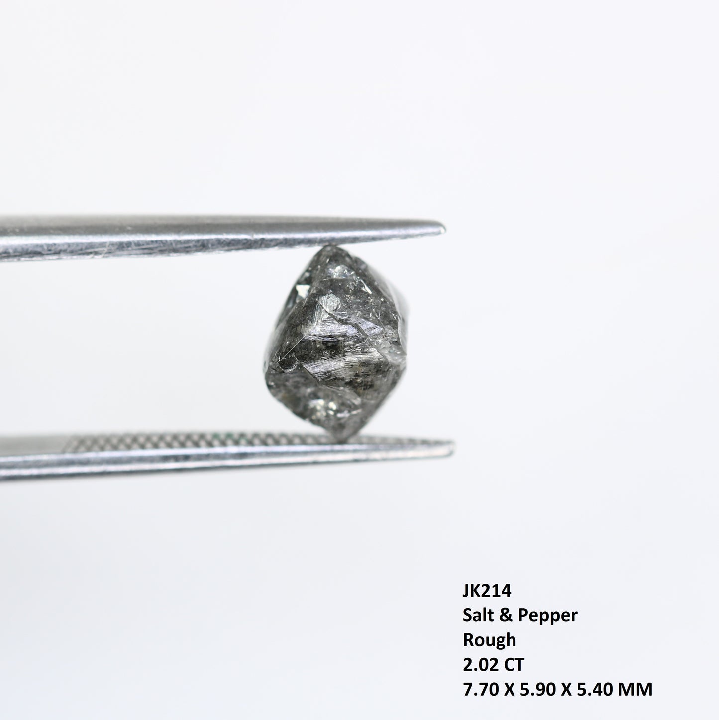2.02 CT Raw Uncut Salt And Pepper Rough Diamond For Engagement Ring - JayKrishna Diamond