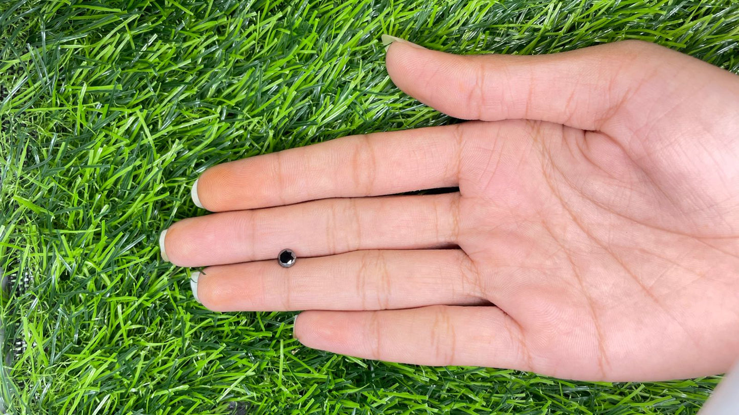 0.65 CT 5.00 MM Black Natural Round Brilliant Cut Loose Diamond for Wedding Ring - Unique Gemstone for Custom Bridal Jewelry - JayKrishna Diamond