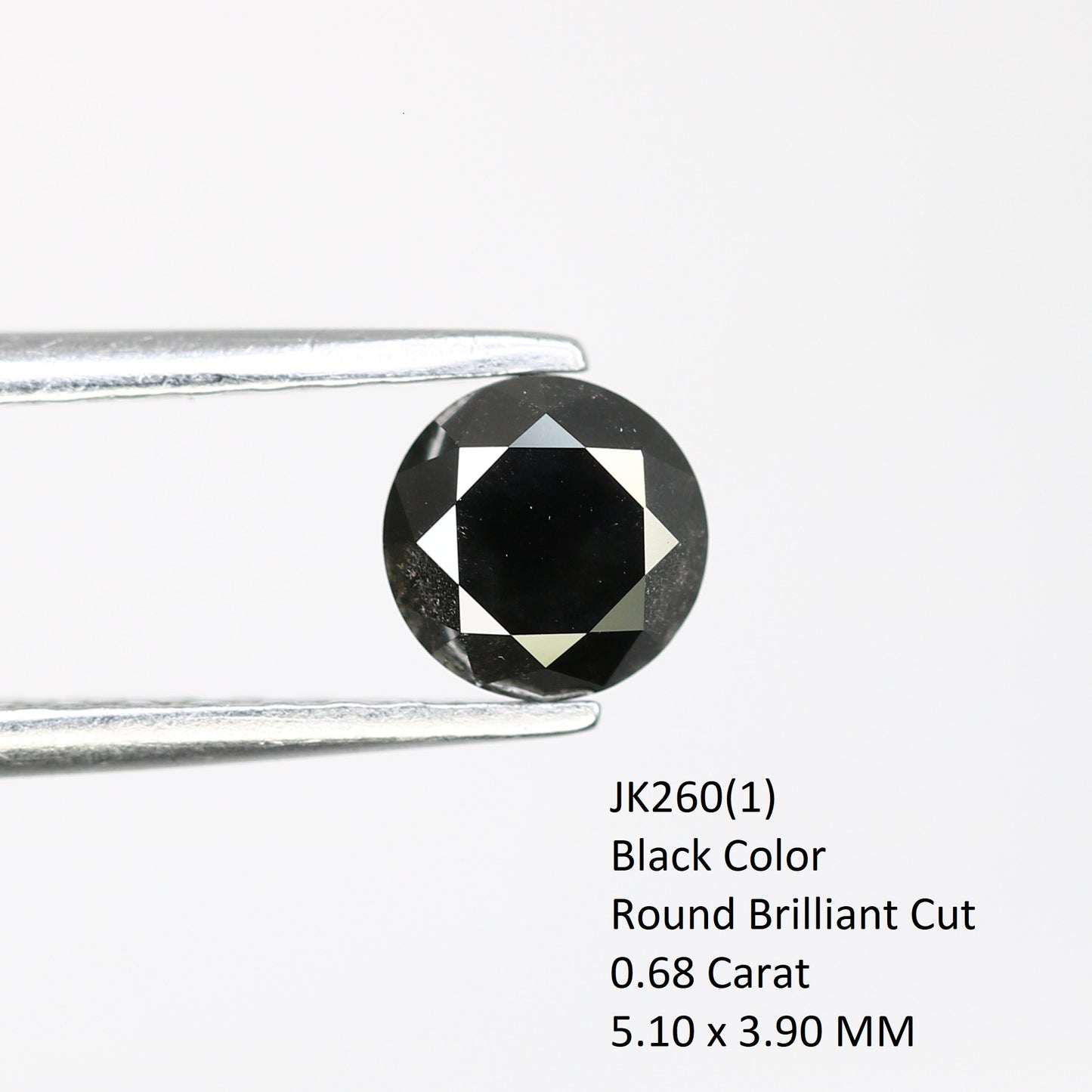 0.68 CT 5.10 MM Black Round Brilliant Cut Loose Diamond for Wedding Ring - Unique Gemstone for Custom Bridal Jewelry Designs - JayKrishna Diamond