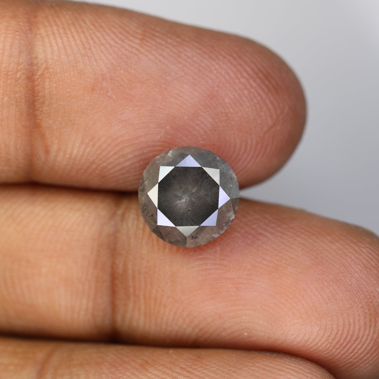 4.57 CT Salt And Pepper Loose Round Brilliant Cut Diamond For Galaxy Ring - JayKrishna Diamond