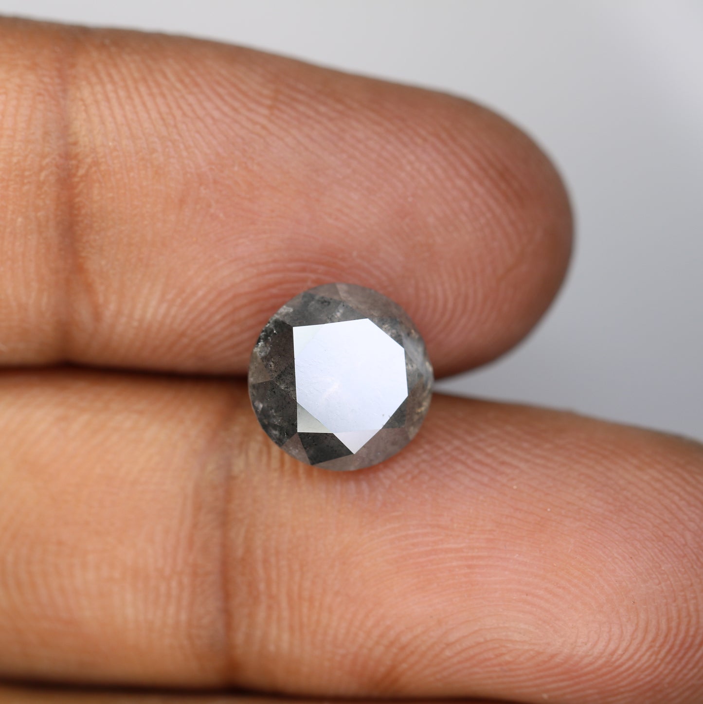 4.57 CT Salt And Pepper Loose Round Brilliant Cut Diamond For Galaxy Ring - JayKrishna Diamond